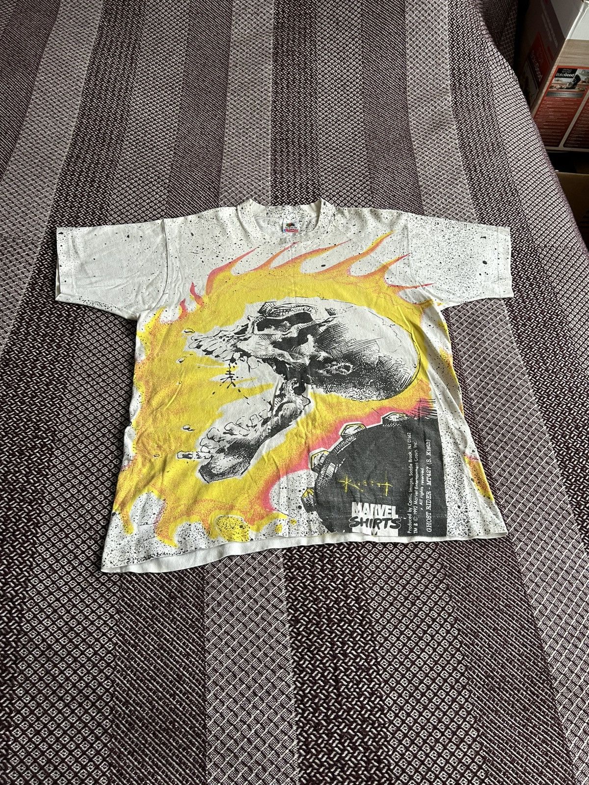 Marvel Comics Vintage Ghost Rider 1992 Marvel Overprint Crazy T-shirt Sz L Size US L / EU 52-54 / 3 - 5 Thumbnail