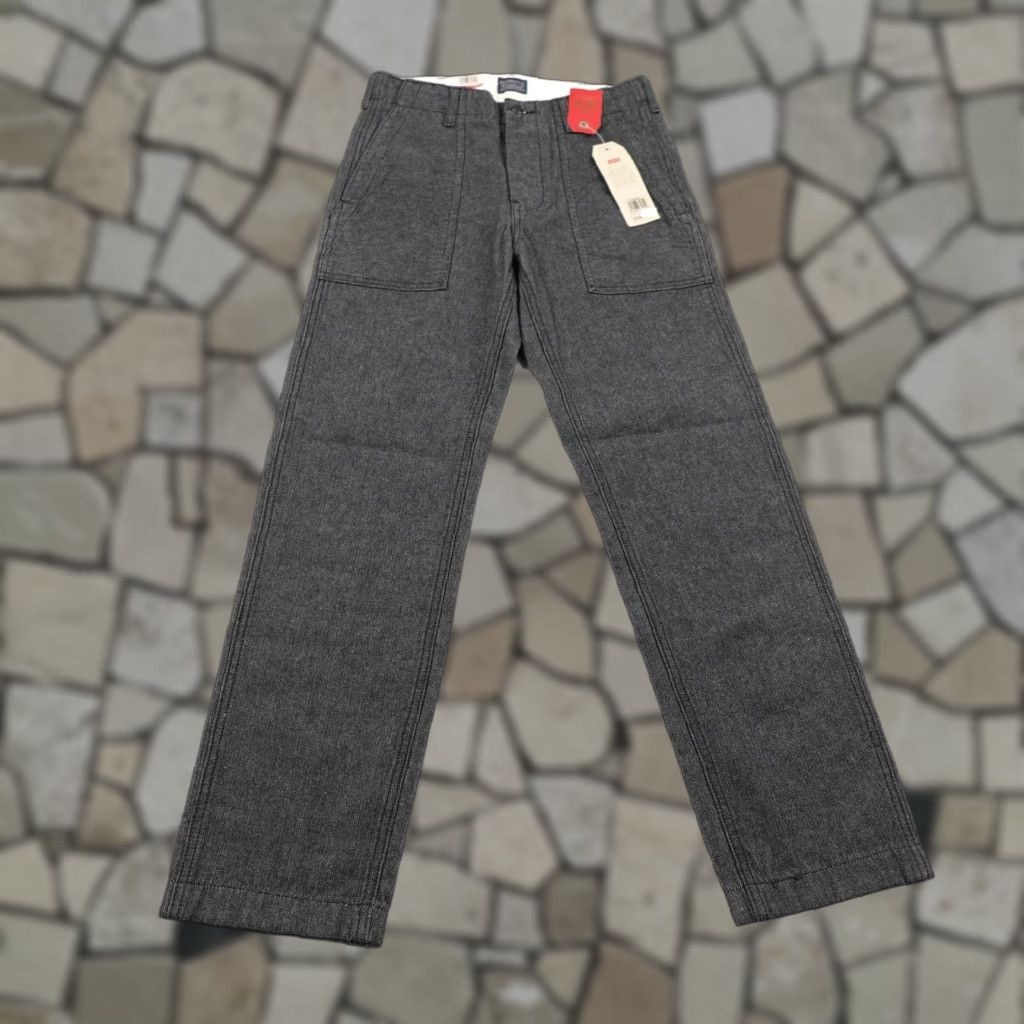 Levi's Levi's Pants Mens 30x32 Gray True Utility Herringbone Carpenter Button Fly Trousers NEW Mens Size US 30 / EU 46 - 1 Thumbnail