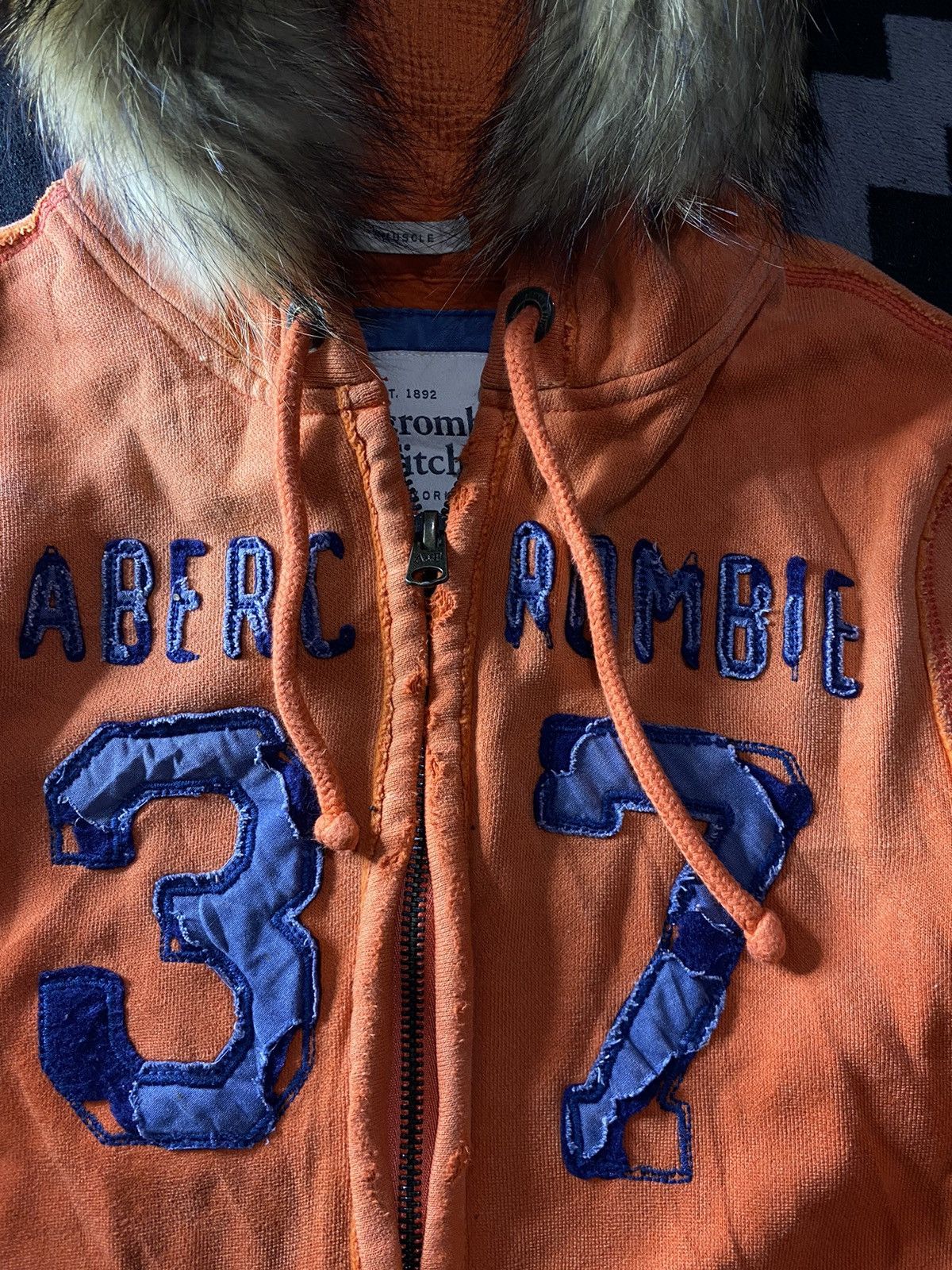 Abercrombie & Fitch Vintage Abercrombie & Fitch faux fur Distressed zip hoodie Size US M / EU 48-50 / 2 - 6 Thumbnail