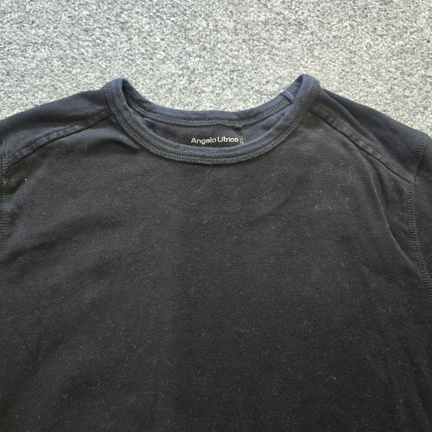 Vintage Angelo Litrico Top Womens Medium Black Long Sleeve Crew Neck Basic T-Shirt Shirt Casual Knit - Womens, Regular, Solid, Lightweight Size M / US 6-8 / IT 42-44 - 2 Thumbnail