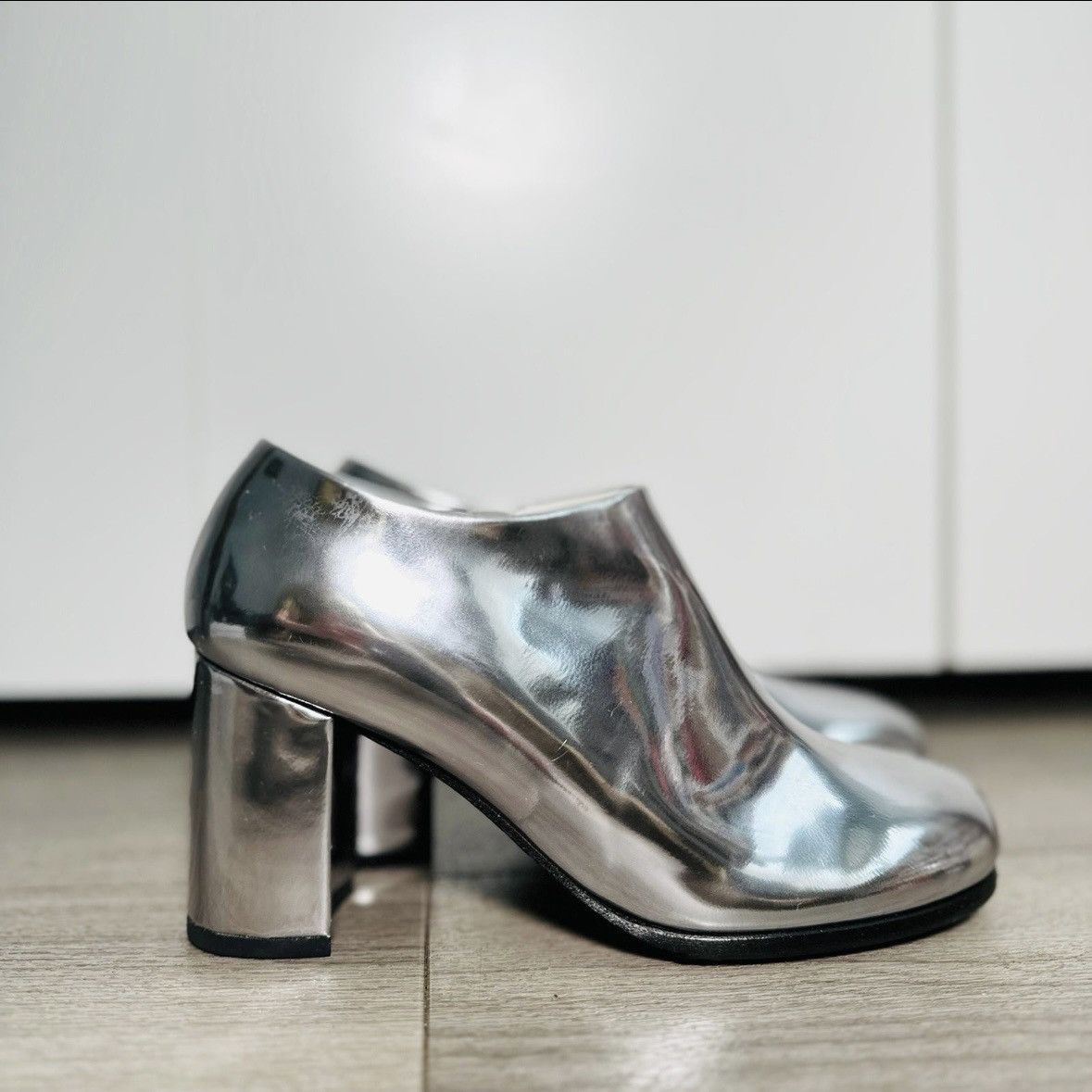 Junya Watanabe Junya Watanabe CDG Silver Leather Ankle Boots NWT Size US 6.5 / IT 36.5 - 4 Thumbnail