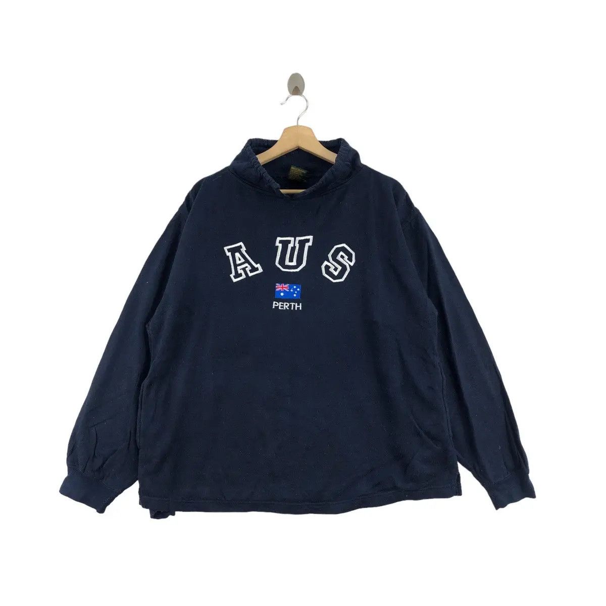 Vintage Vtg AUSTRALIA PERTH Center Flag Logo Turtleneck Sweatshirt Size M / US 6-8 / IT 42-44 - 1 Thumbnail
