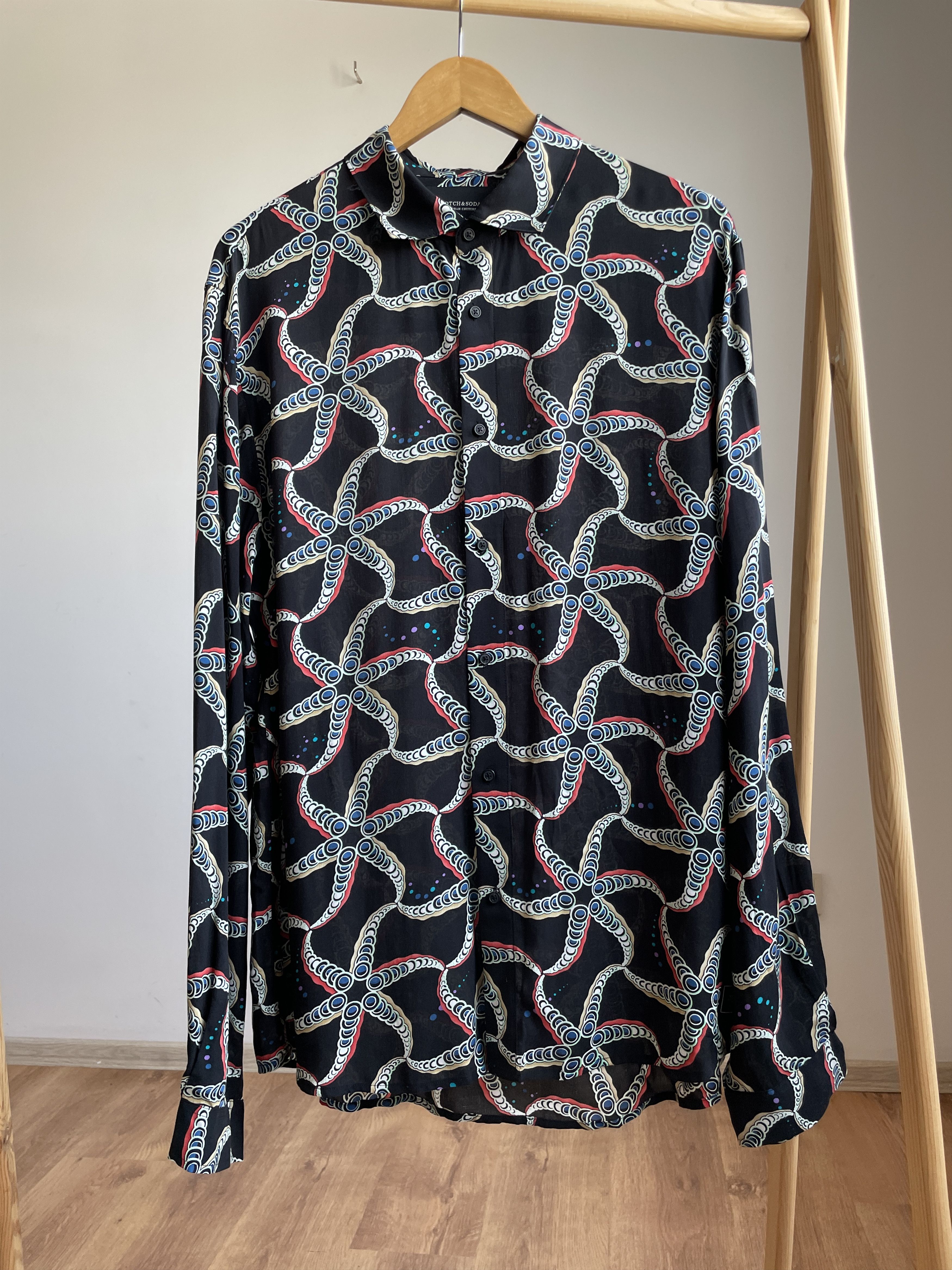 Scotch & Soda Scotch & Soda Printed Relaxed Fit Viscose Shirt Size XL Size US XL / EU 56 / 4 - 1 Thumbnail