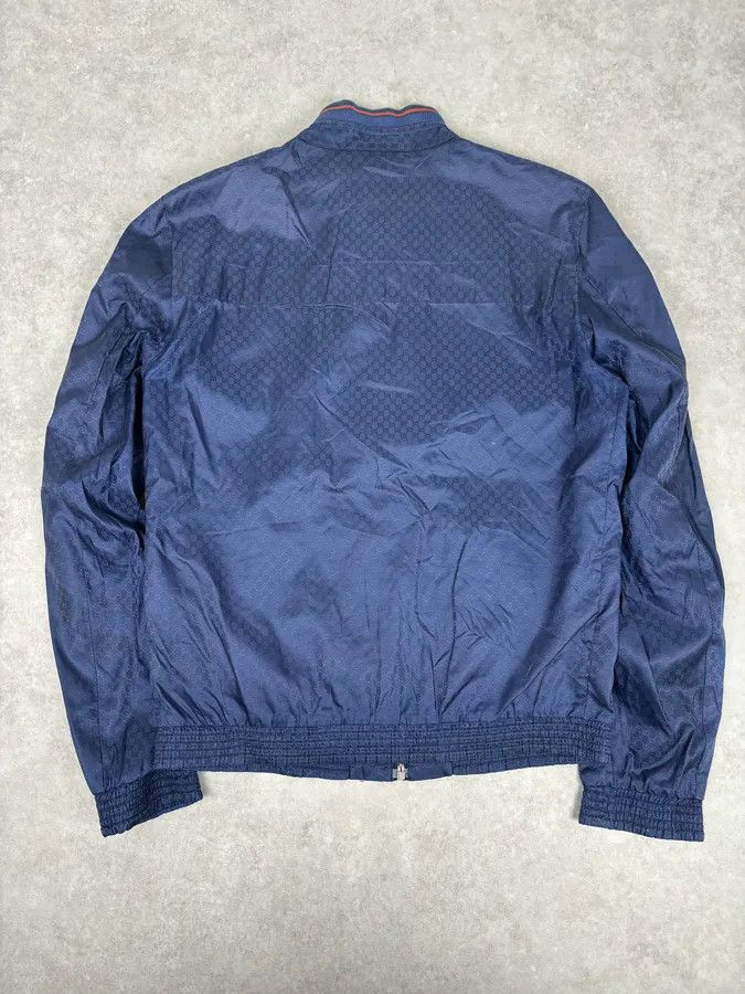 Gucci 2010s Gucci Navy Nylon Monogram Light Jacket Size US M / EU 48-50 / 2 - 5 Thumbnail