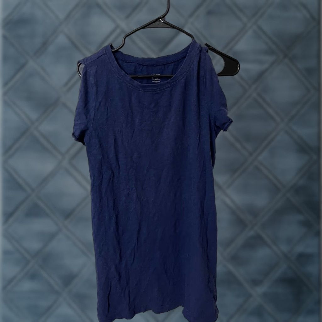 Ann Taylor Loft LOFT Brand Ann Taylor LOFT Beach Dress Blue Cold Shoulder Dress Women Small Size Blue Size S / US 4 / IT 40 - 1 Thumbnail