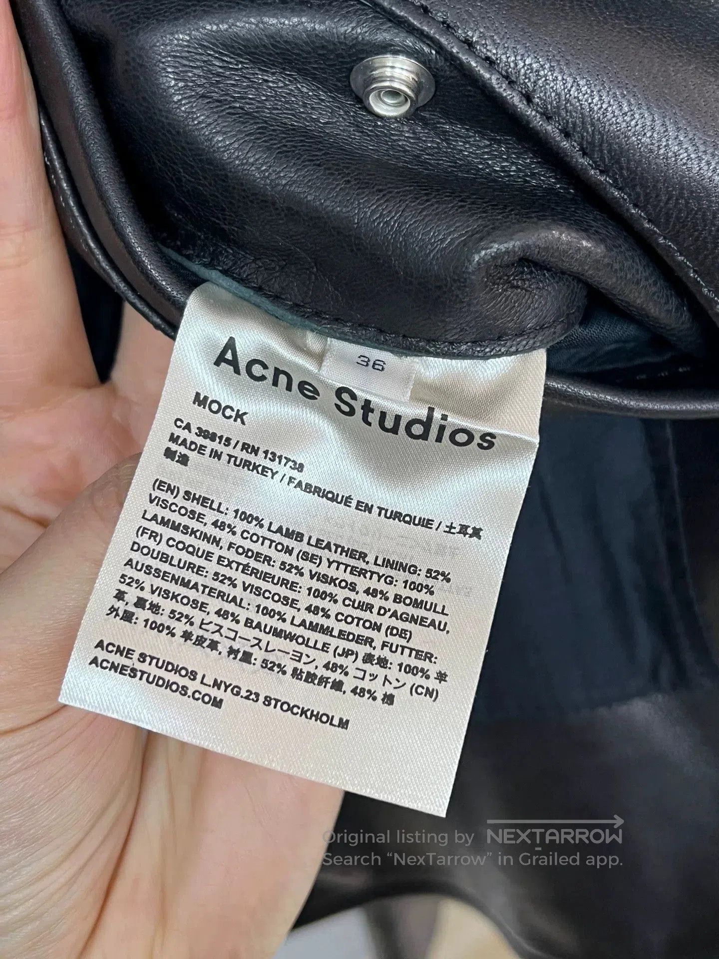 Acne Studios Acne Studios Motorcycle Leather Jacket. Size XS / US 0-2 / IT 36-38 - 4 Thumbnail