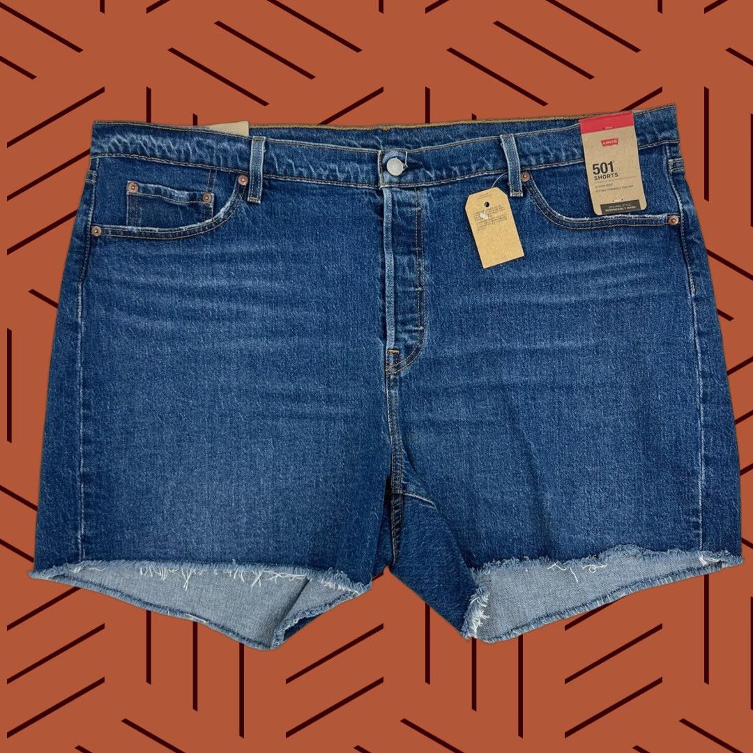 Levi's 501 Original Plus Size Dark Wash Denim Shorts 22W High Rise