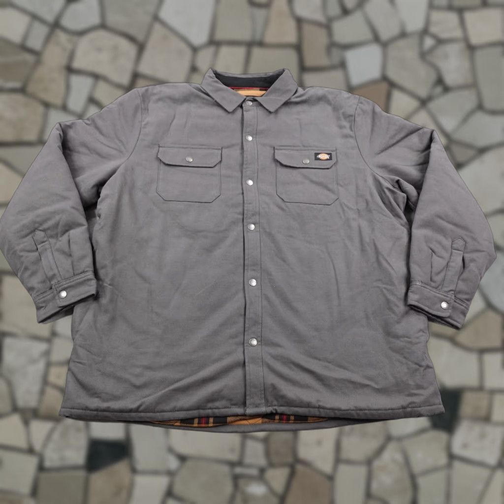 Dickies Dickies Jacket Mens 2XL Gray Canvas Quilted Lined Shacket Heavy Duty Work Coat Jacket Shirts? Size US XXL / EU 58 / 5 - 1 Thumbnail