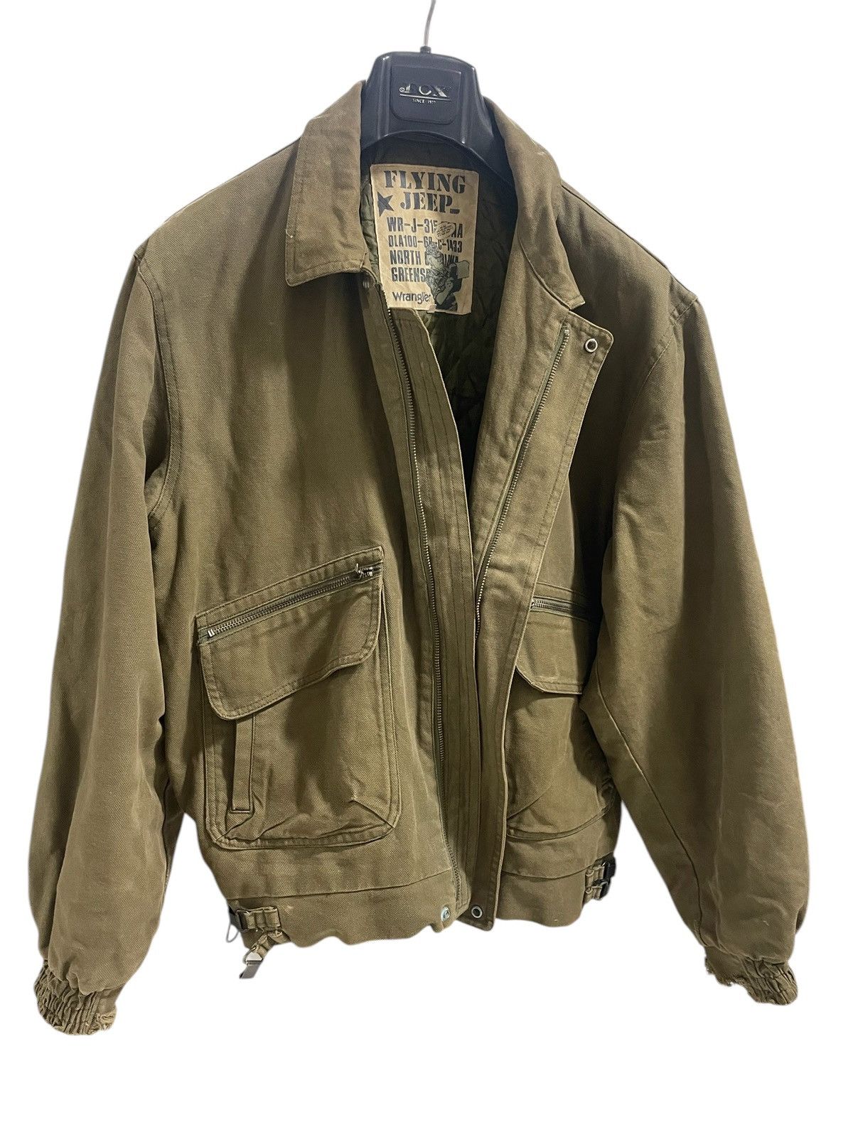 Wrangler Rare vintage 80s flying jeep jacket duck canvas fabric Size US L / EU 52-54 / 3 - 3 Thumbnail