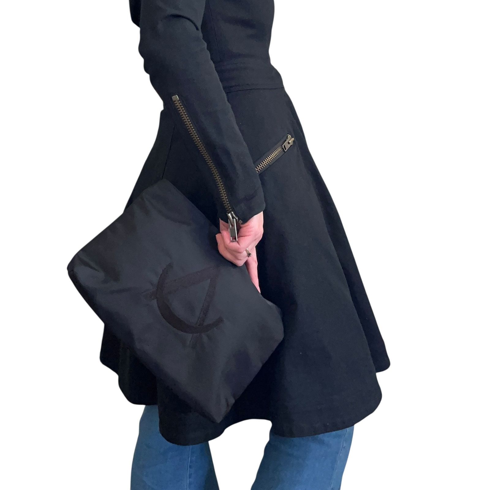 Other × Vintage Vintage Desmo Black Embroidered Logo Clutch Evening Bag Size ONE SIZE - 2 Thumbnail