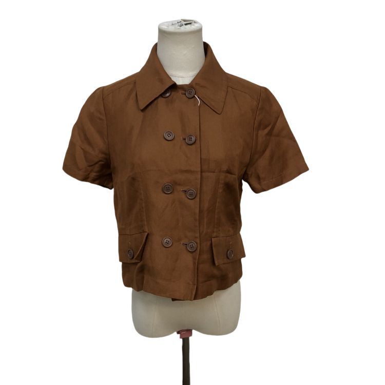 Yves Saint Laurent Yves Saint Laurent Brown Linen Blend Button Up Shirt Size 36 Size XS / US 0-2 / IT 36-38 - 1 Thumbnail