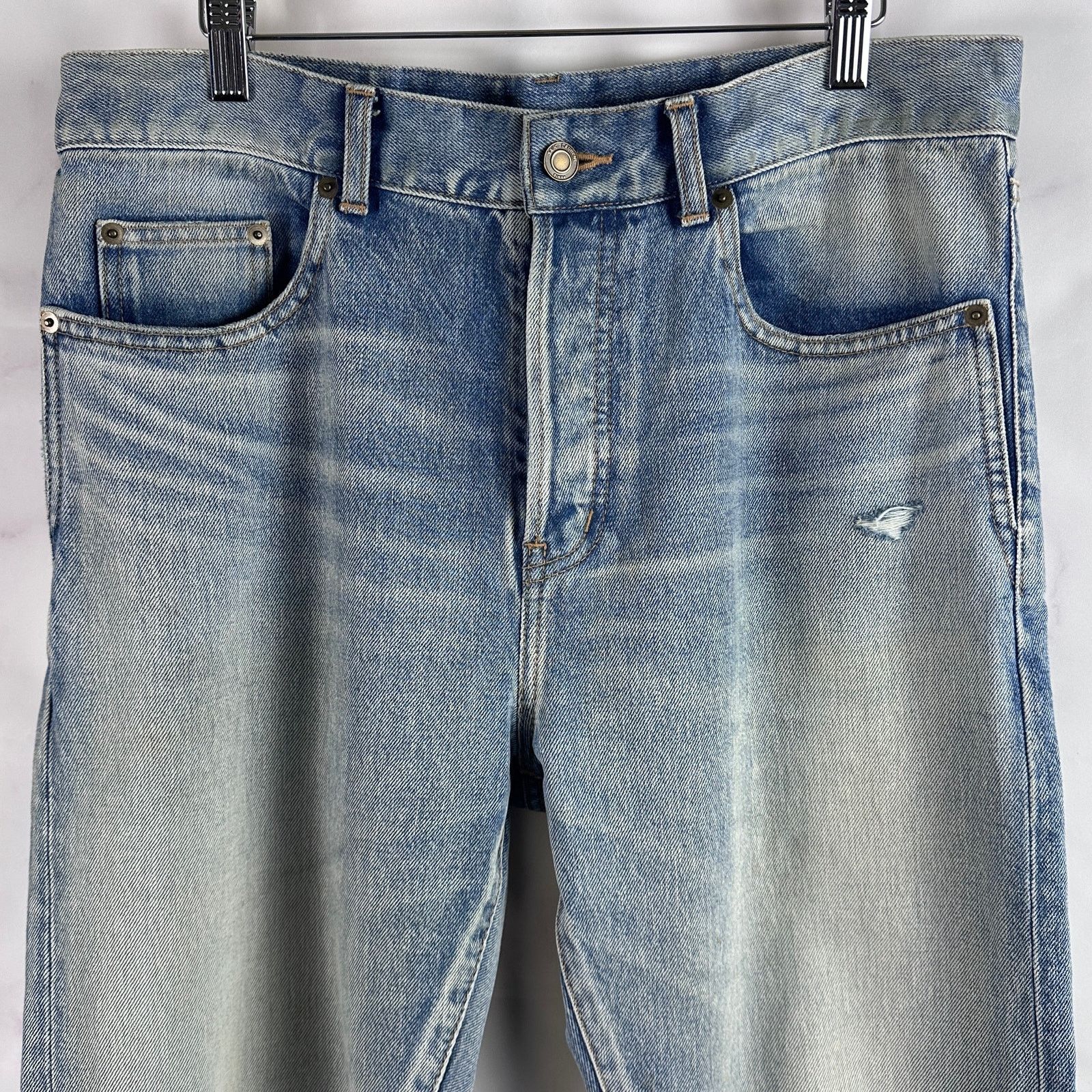 Saint Laurent Paris D23 Straight Destroyed Denim Size US 32 / EU 48 - 2 Thumbnail