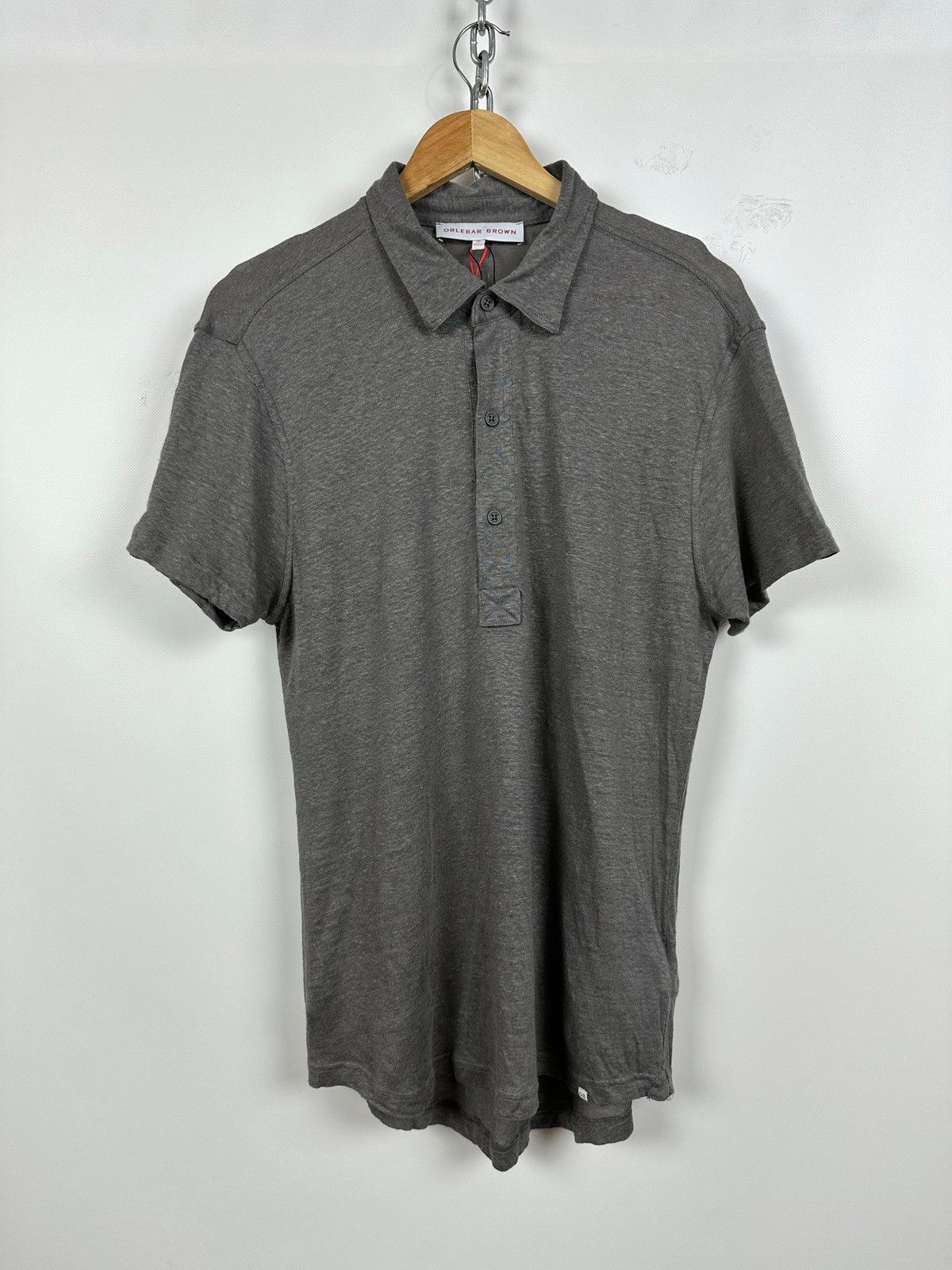 Orlebar Brown Orlebar Brown Linen Grey Polo Shirt Size US XXL / EU 58 / 5 - 1 Thumbnail