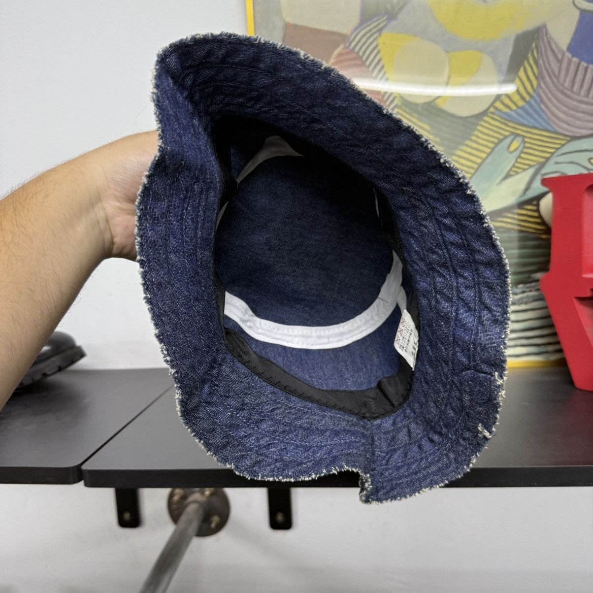 Hysteric Glamour Hysteric Glamour Hagi Inspired Frayed Denim Bucket Hat Size ONE SIZE - 3 Thumbnail
