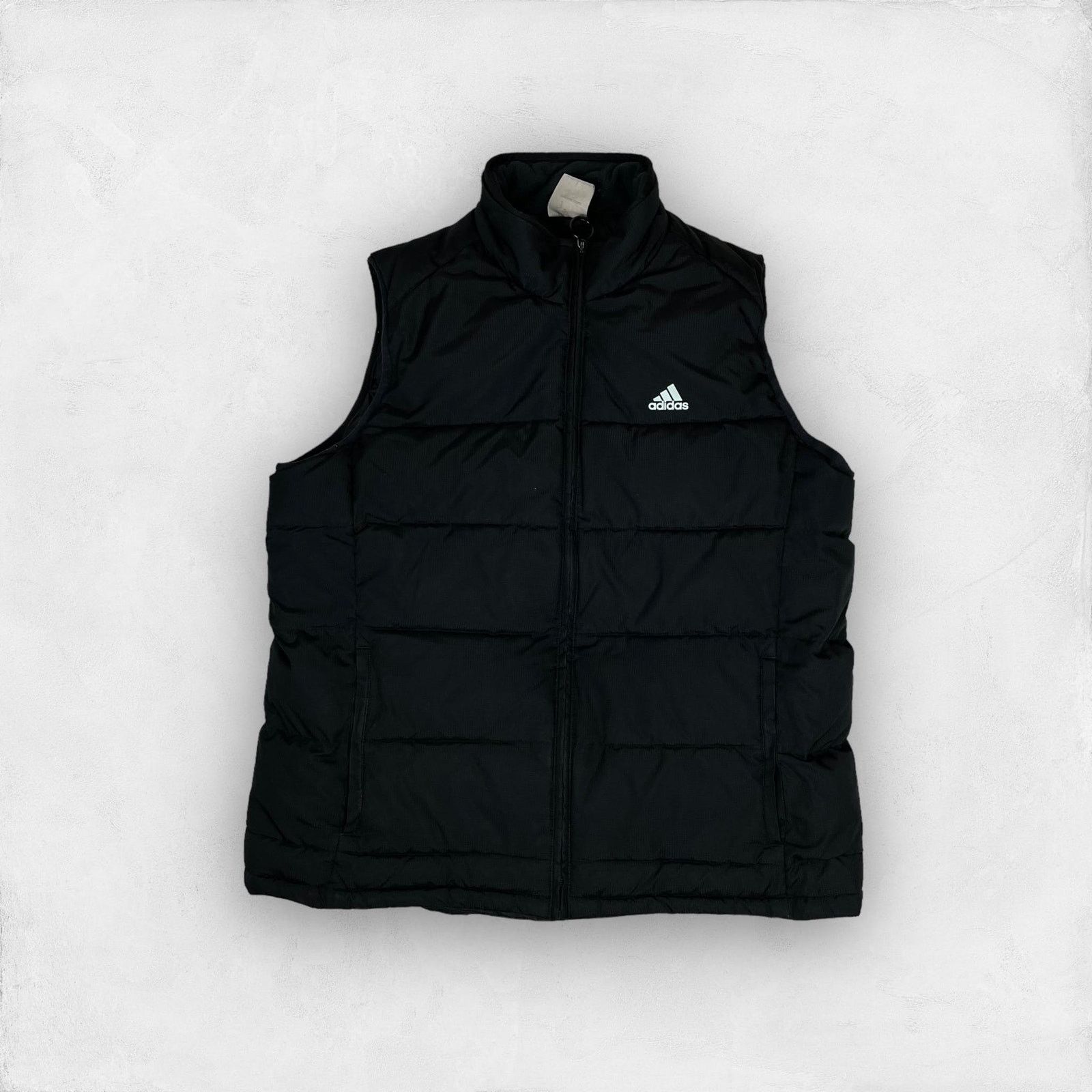 Adidas × Vintage Adidas Men's Black Outdoor Logo Full Zip Puffer Vest Medium Size US M / EU 48-50 / 2 - 1 Thumbnail