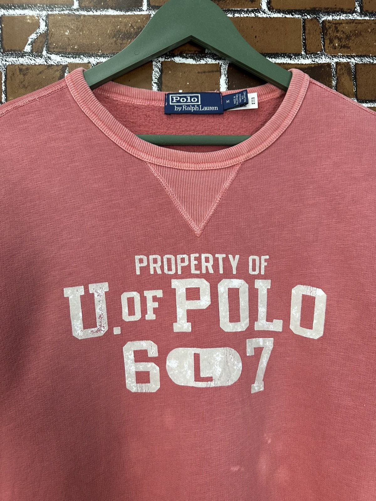 Polo Ralph Lauren Vintage US Polo Ralph Lauren Faded Bleach Crewneck Z401 Size US M / EU 48-50 / 2 - 3 Thumbnail
