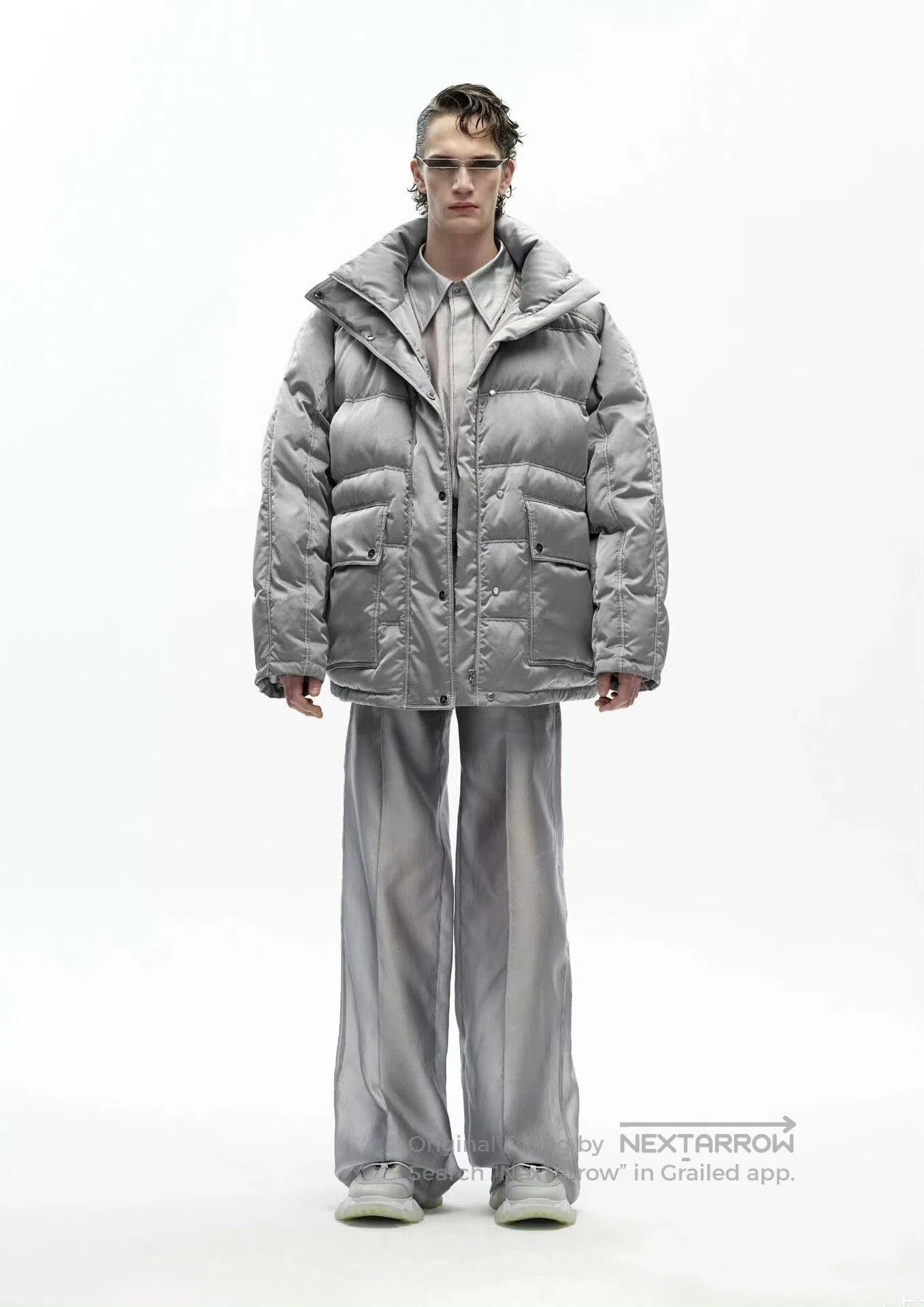 ANGEL CHEN Silver Oversized Puffer Jacket by Angel Chen. Size US M / EU 48-50 / 2 - 2 Thumbnail