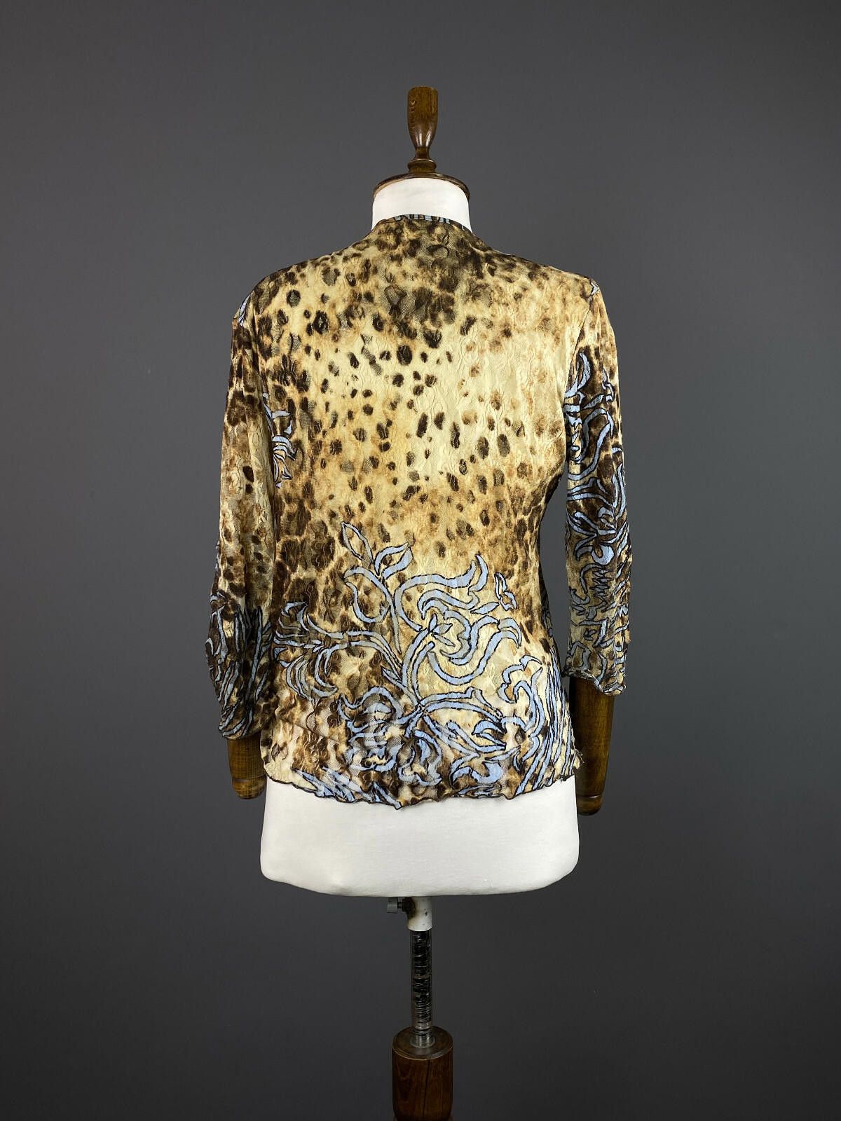 Designer Elisa Cavaletti Leopard Floral Print Nylon Shirt Size XL / 4 Size XL / US 12-14 / IT 48-50 - 5 Thumbnail