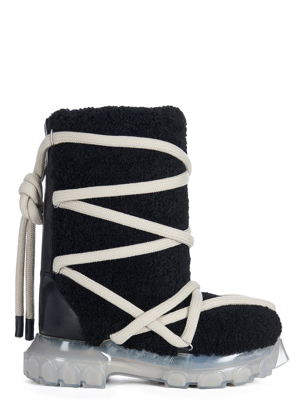 image of Rick Owens Boots Tractor Kiss Creeper Lunar Leather in Black, Men's (Size 9)