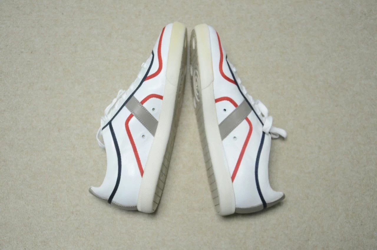 Dior Dior B01 German Trainer Leather Sneaker 40.5 Red/Blue Stripe Size US 7.5 / EU 40-41 - 6 Thumbnail
