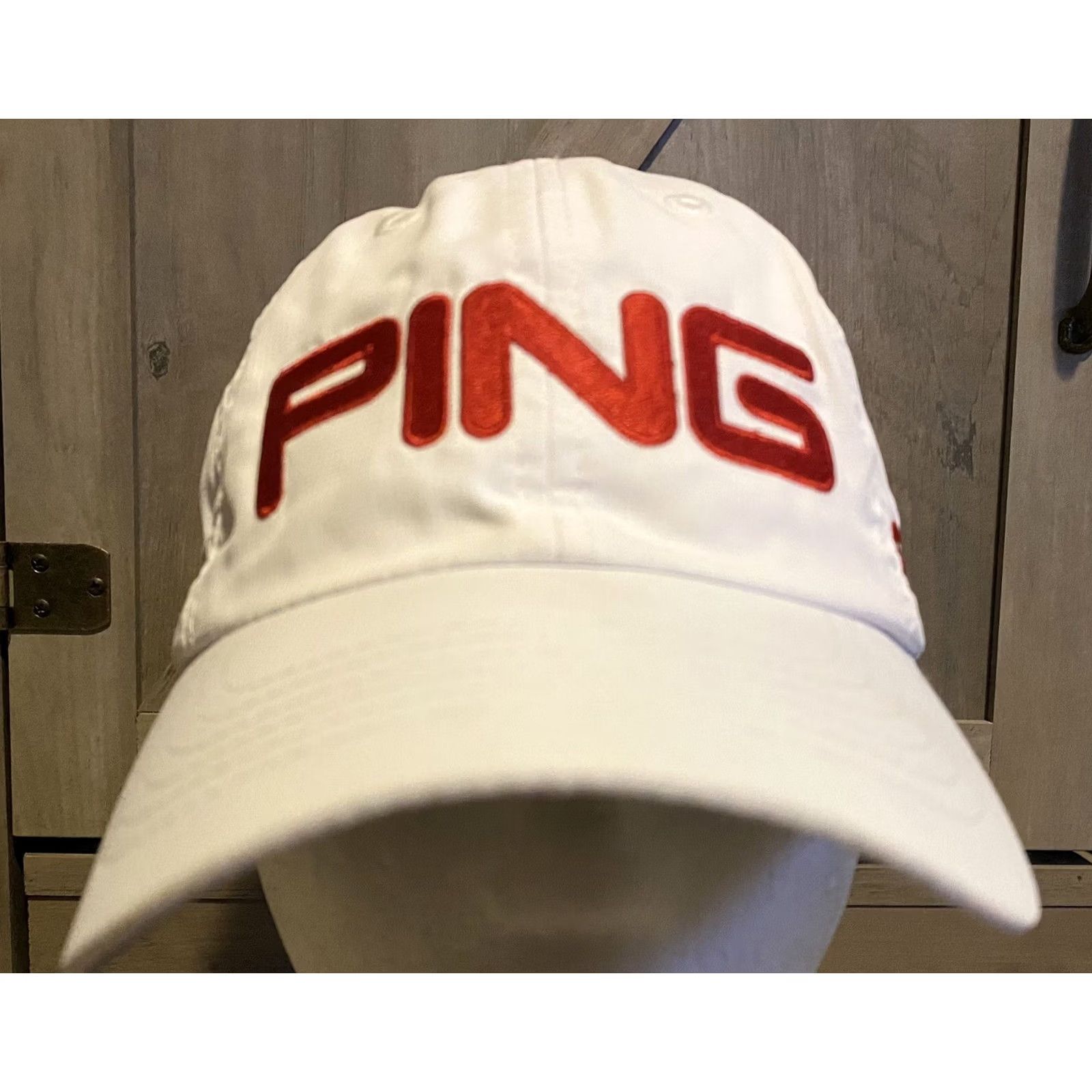 Logo 7 Ping i25 G25 Logo Red White Golf Adjustable Strap Back Hat Ball Cap Mens Adjustable Multicolor Baseball Cap Logo Size ONE SIZE - 2 Thumbnail