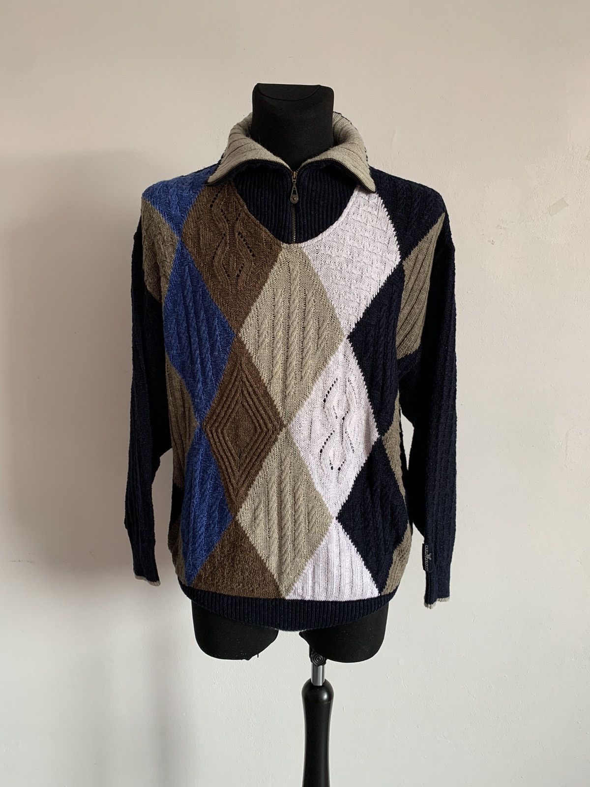 Carlo Colucci × Vintage Carlo Colucci 1/4 Zip Knit Sweater 54 size Men’s Size US L / EU 52-54 / 3 - 2 Thumbnail