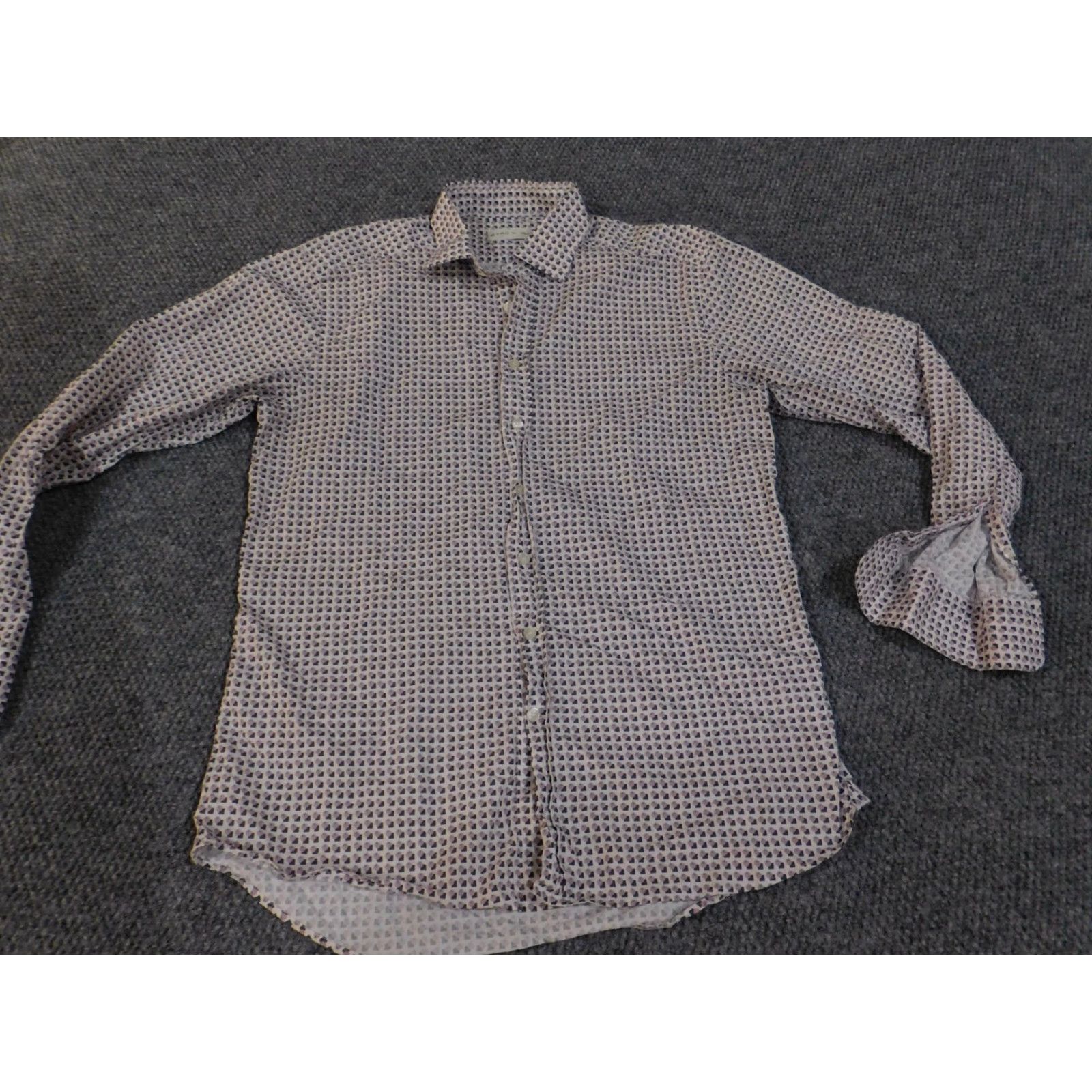 Etro ETRO Shirt Mens Large Purple Geometric Print Button Up Made in Italy Long Sleeve Size US L / EU 52-54 / 3 - 5 Thumbnail