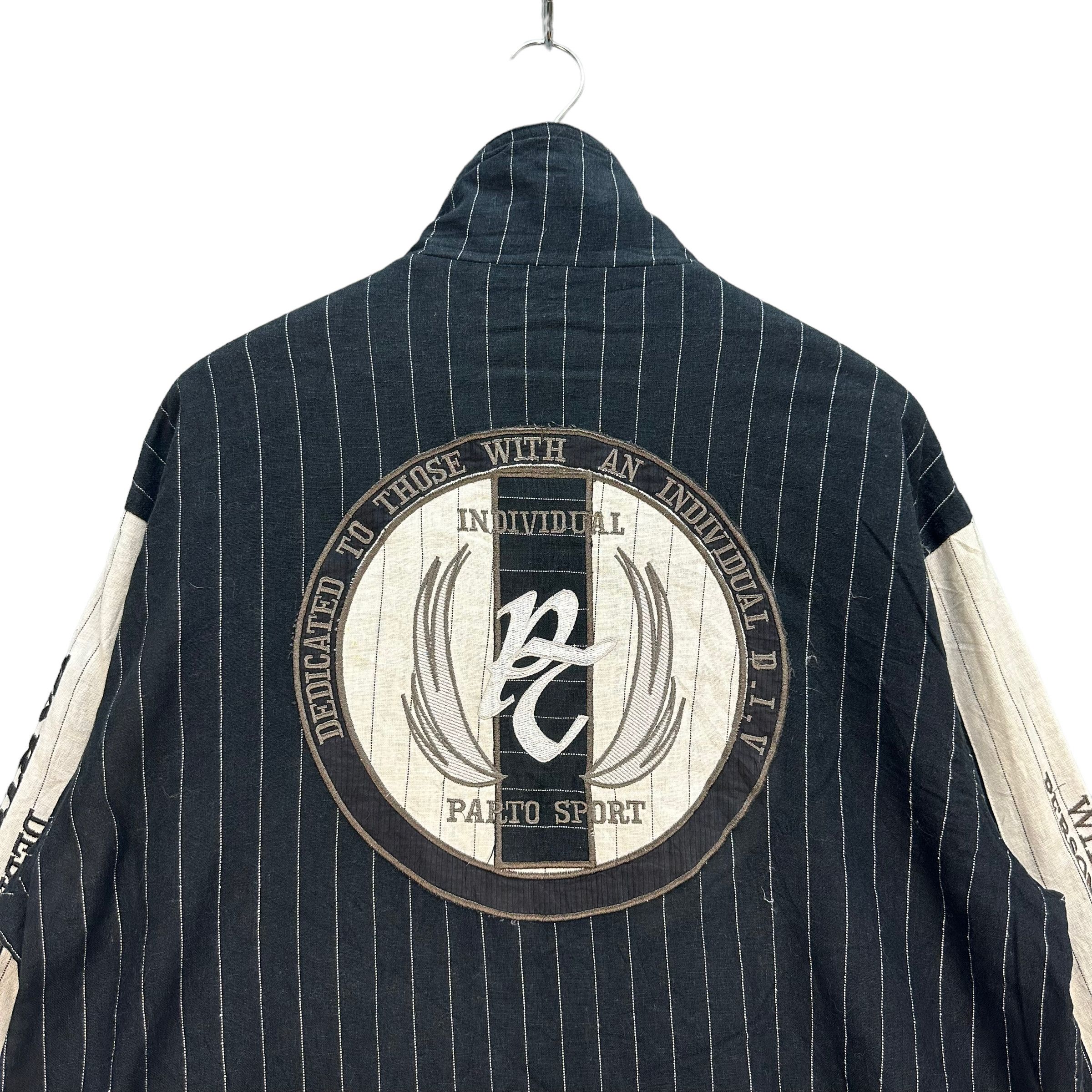 Japanese Brand PARTO SPORT STRIPED BIG LOGO JACKET #7815-179 Size US L / EU 52-54 / 3 - 16 Thumbnail