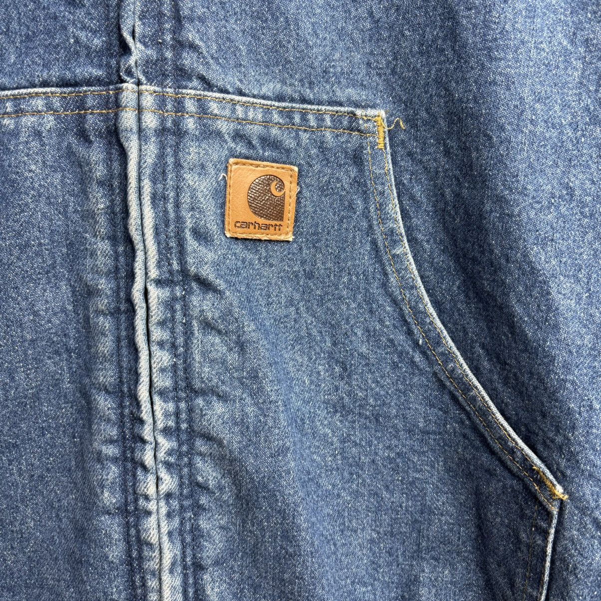 Carhartt × Vintage VTG 90s ASAP Carhartt J139 DST Denim Blue Lined Hooded Small Size US S / EU 44-46 / 1 - 4 Thumbnail