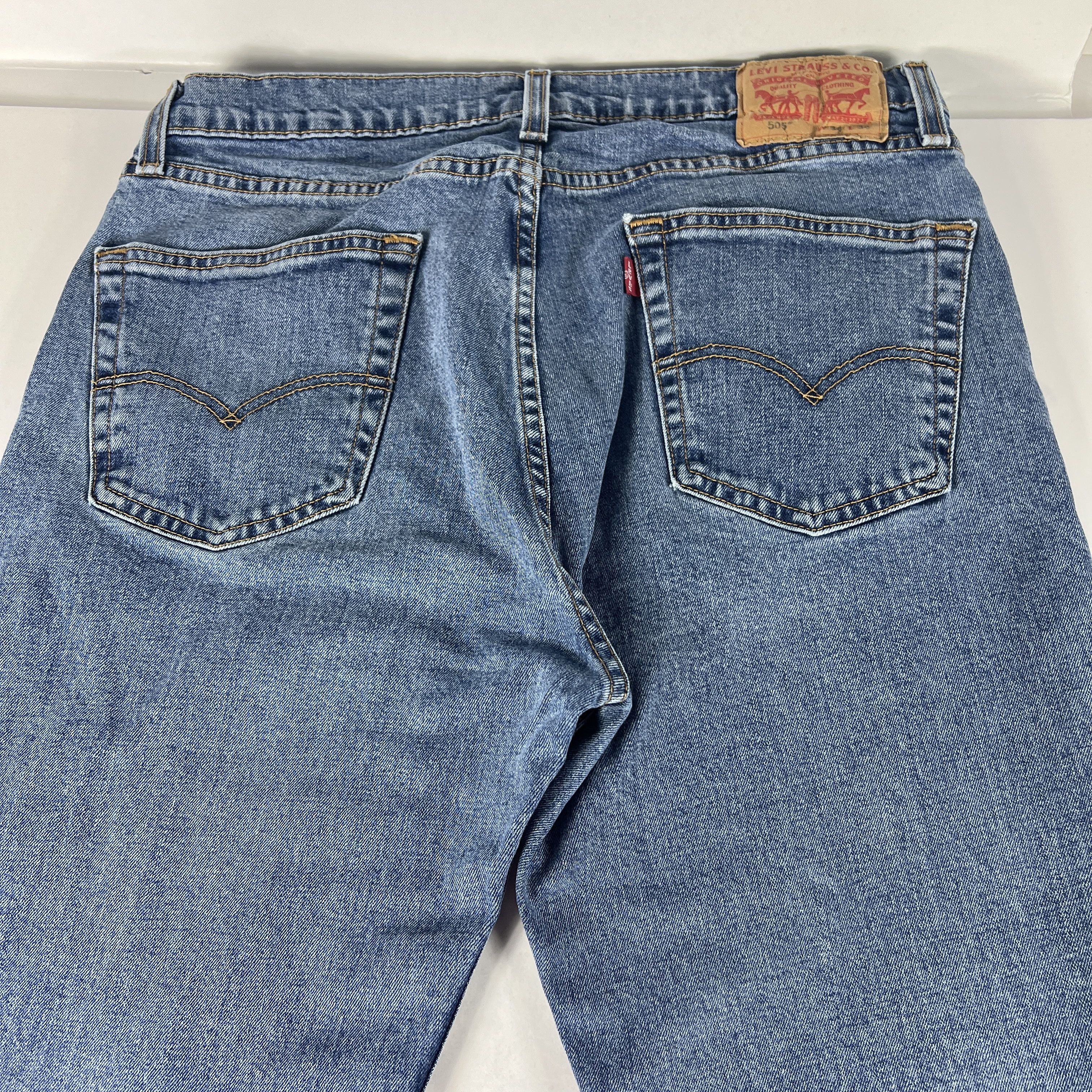 Levi's Levi's Jeans 505 Straight Leg Blue Faded Stretch Denim Size US 34 / EU 50 - 11 Thumbnail