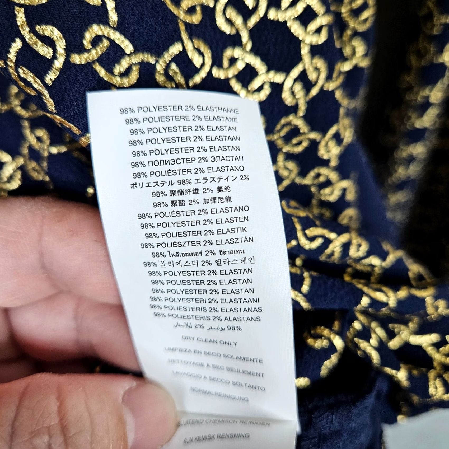 Michael Kors Michael Kors Women's Metallic Chian-Print Wrap Long Sleeve Blouse 1X Multicolor Pattern Sn/Blouse Mens? Size XL / US 12-14 / IT 48-50 - 6 Thumbnail