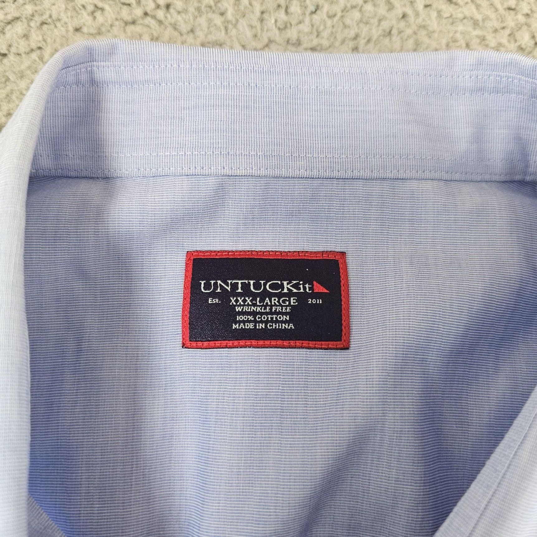 UNTUCKit UNTUCKit Shirt Mens 3XL Blue Wrinkle Free Long Sleeve Button Down Cotton Size US XXL / EU 58 / 5 - 3 Thumbnail