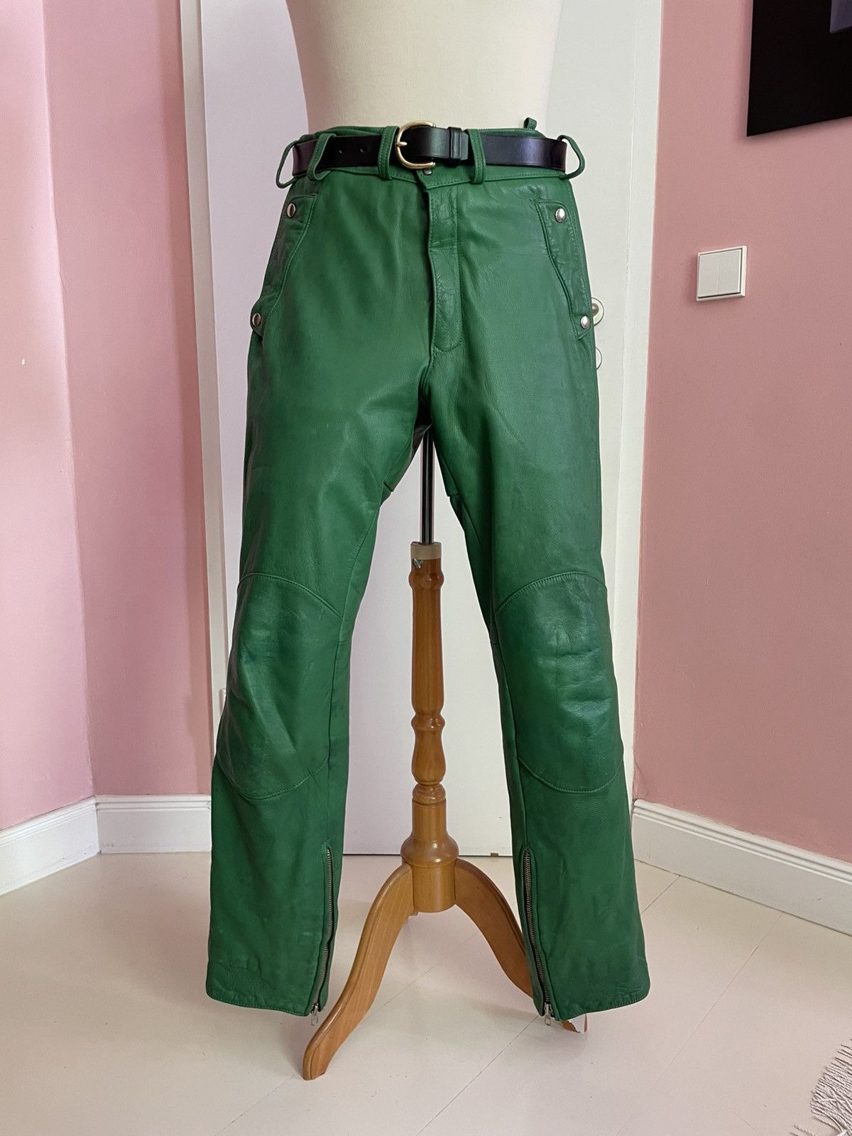 Other Vintage 1991 “Frogman” German POLIZEI Green Leather Uniform Size US L / EU 52-54 / 3 - 13 Thumbnail