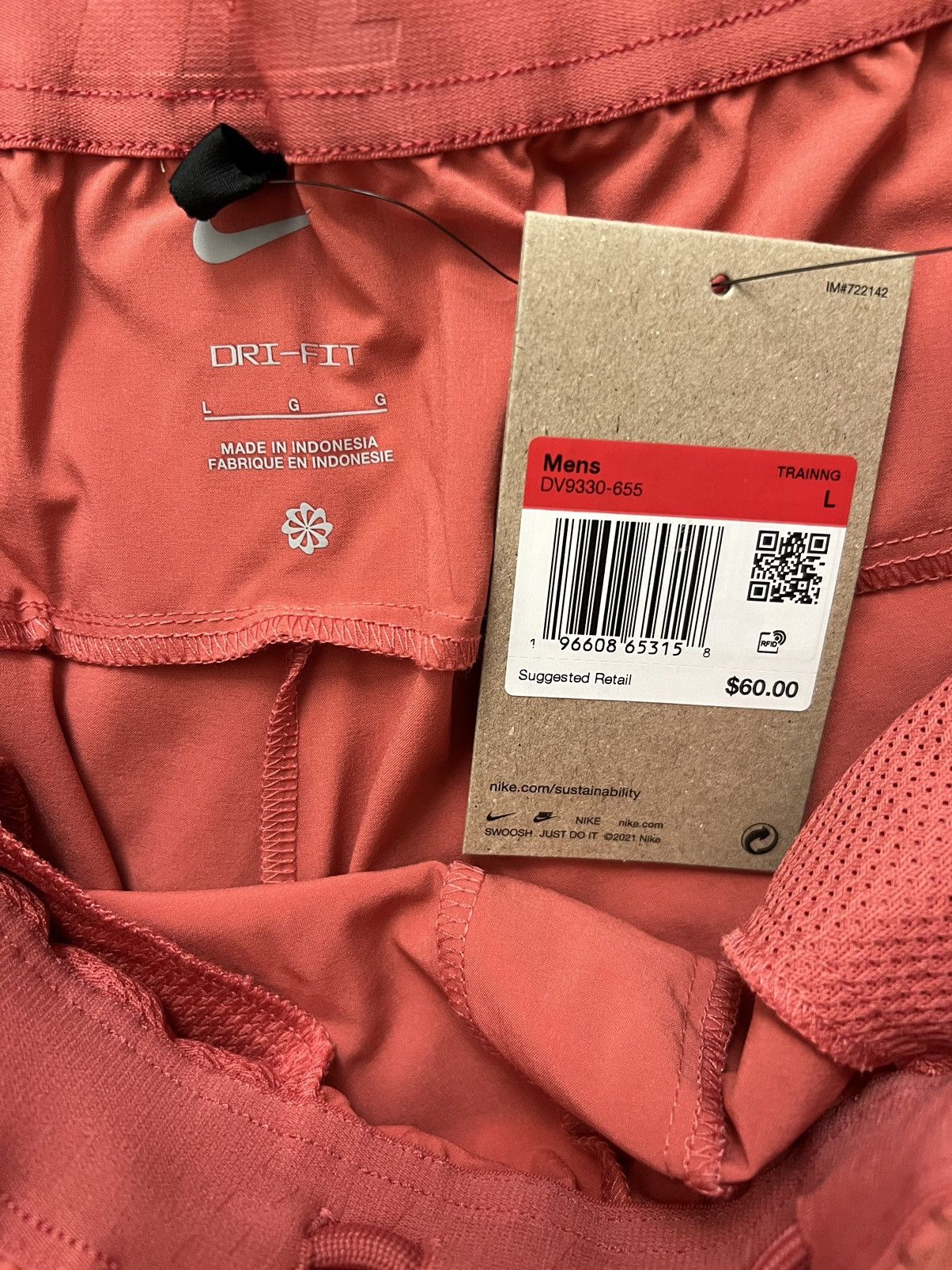Nike Nike Unlimited 9" Dri-Fit Training Shorts Coral Size US 32 / EU 48 - 2 Thumbnail