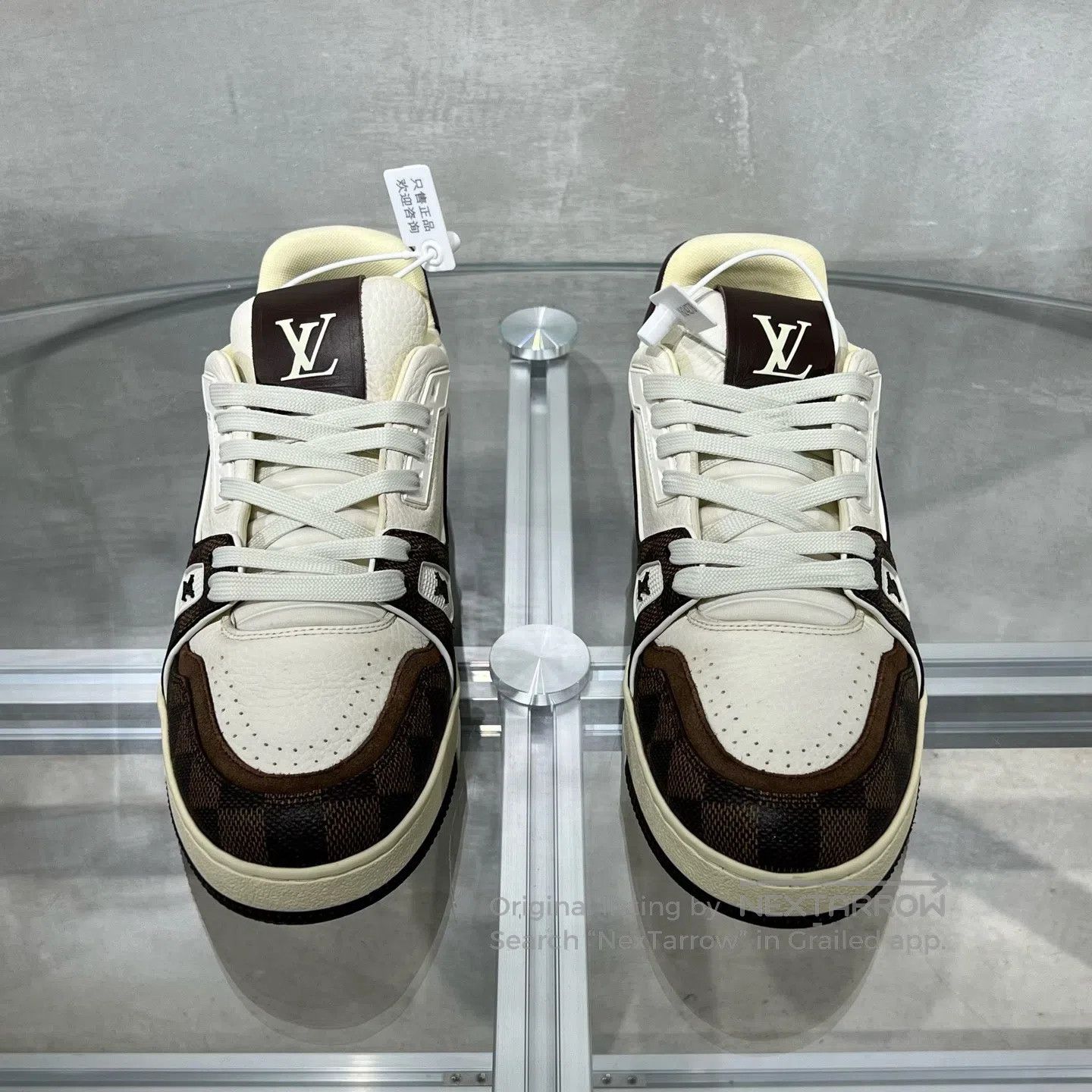Louis Vuitton Louis Vuitton Trainer White and Brown Chessboard shoes Size US 7 / EU 40 - 2 Thumbnail