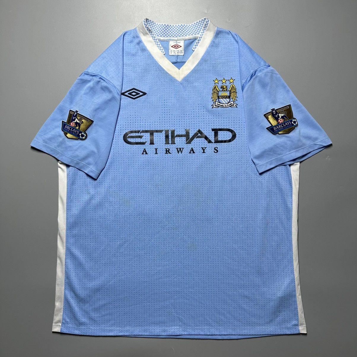 Umbro MAN CITY UMBRO 2011/2012 FOOTBALL HOME JERSEY #16 AGUERO Size US XL / EU 56 / 4 - 2 Thumbnail