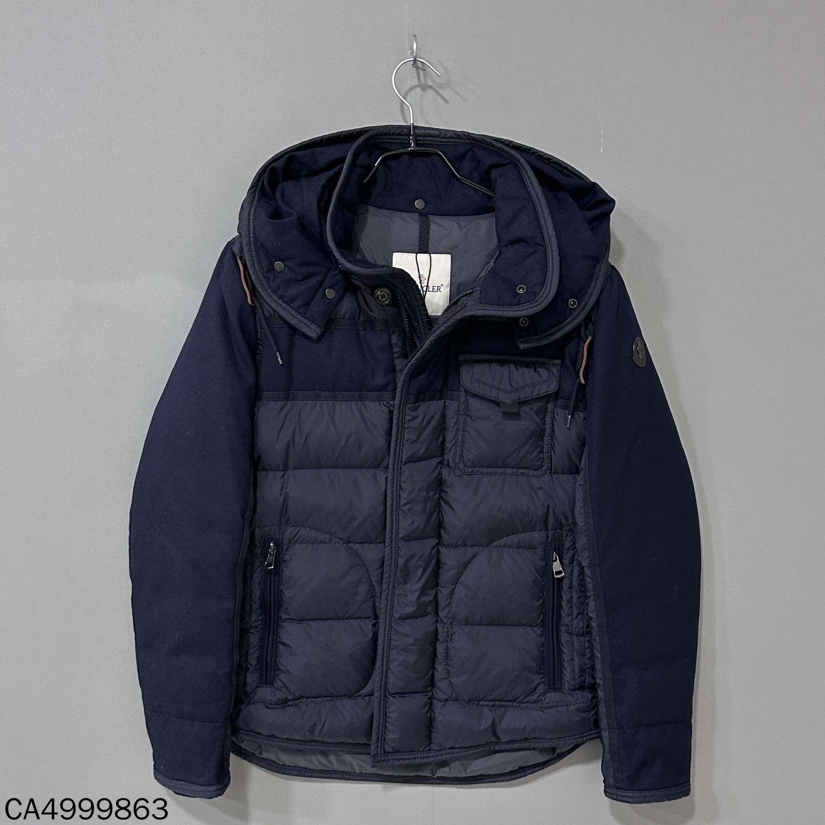 Moncler Moncler Wool Blend Panel Hooded Puffer Coat 98 New Size 1 Size S / US 4 / IT 40 - 1 Thumbnail