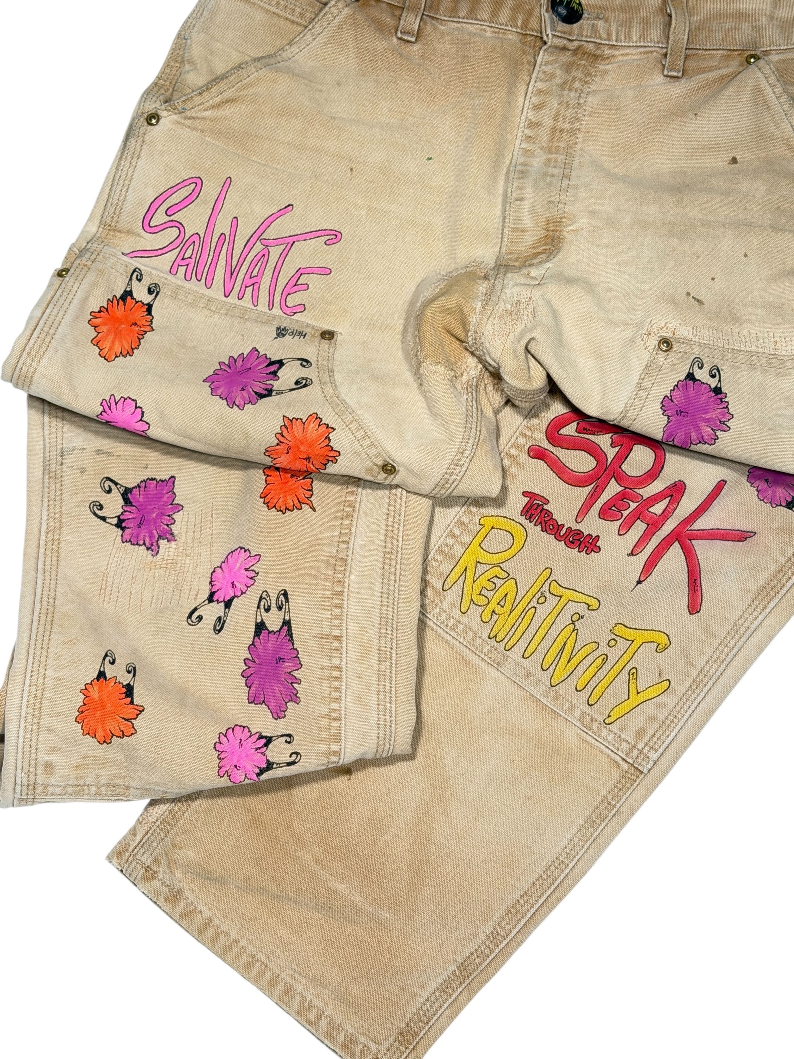 Matty Boy ANTI PROMO MATTY BOY PAINTED VINTAGE CARHARTT CARPENTER PANT Size US 32 / EU 48 - 4 Thumbnail
