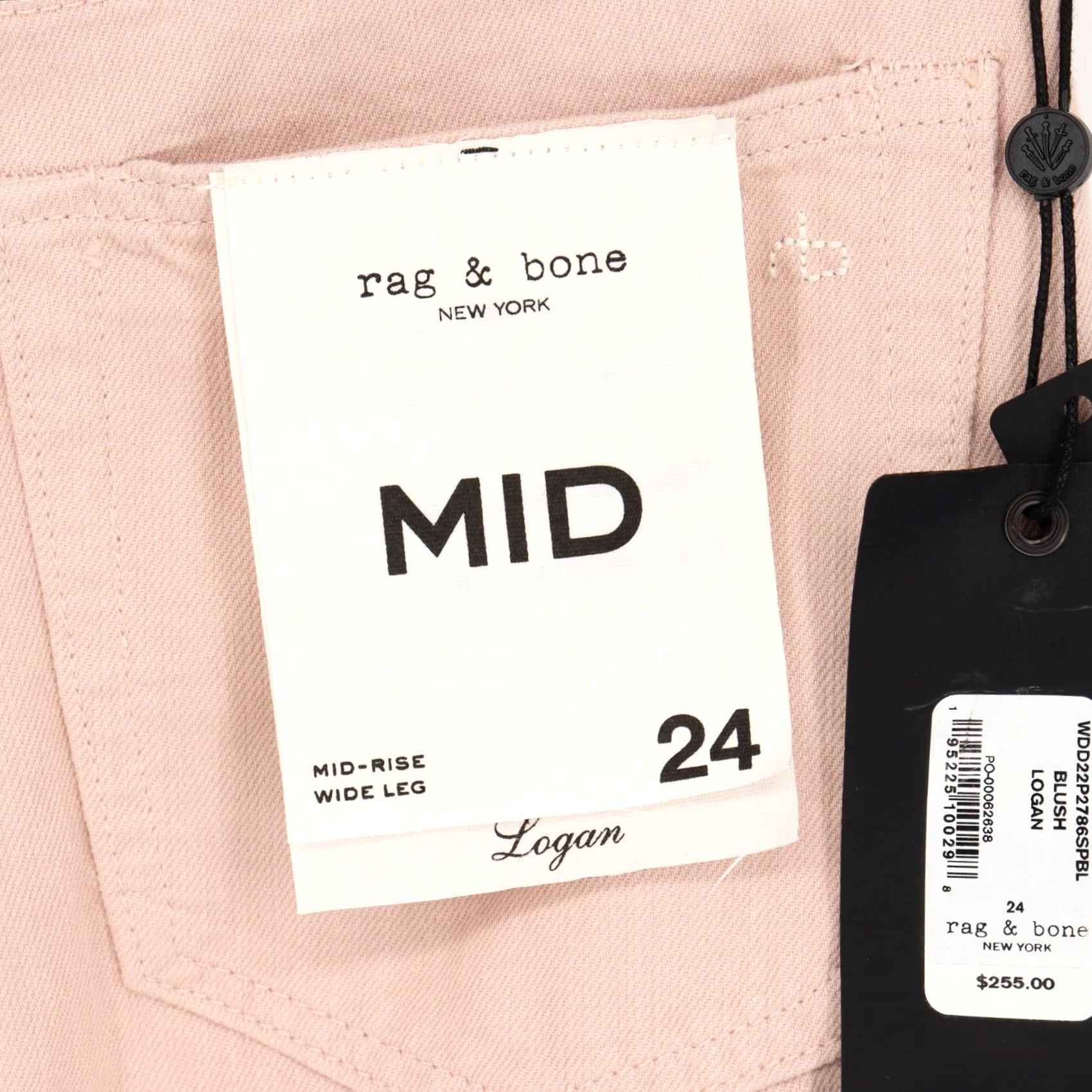 Rag & Bone VINTAGE? No — Rag & Bone Jeans Logan Mid-Rise Wide Leg Blush Pink 24 NWT Women’s Dark? Pink 24 Rag & Bone Logan Jeans Wide Leg 5-Pocket Womens W DD?? Size 42" / US 20 - 6 Thumbnail