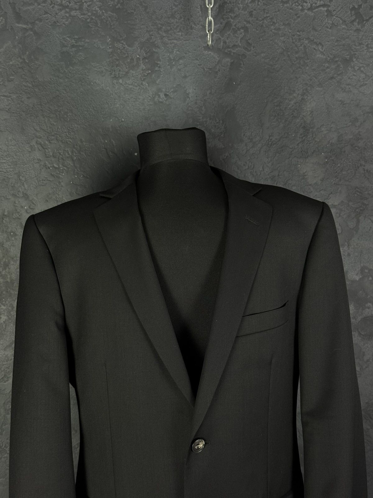 Balmain BALMAIN Paris Navy Wool Blend Slim Fit Black Men’s Suit 46R Size 46R - 5 Thumbnail