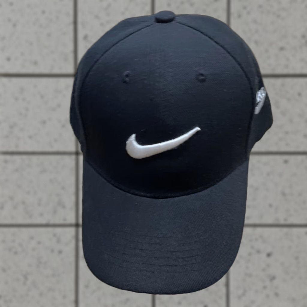 Nike Nike Check Logo Hat Black White Streetwear Adjustable Clasp Adult Men Size ONE SIZE - 1 Thumbnail