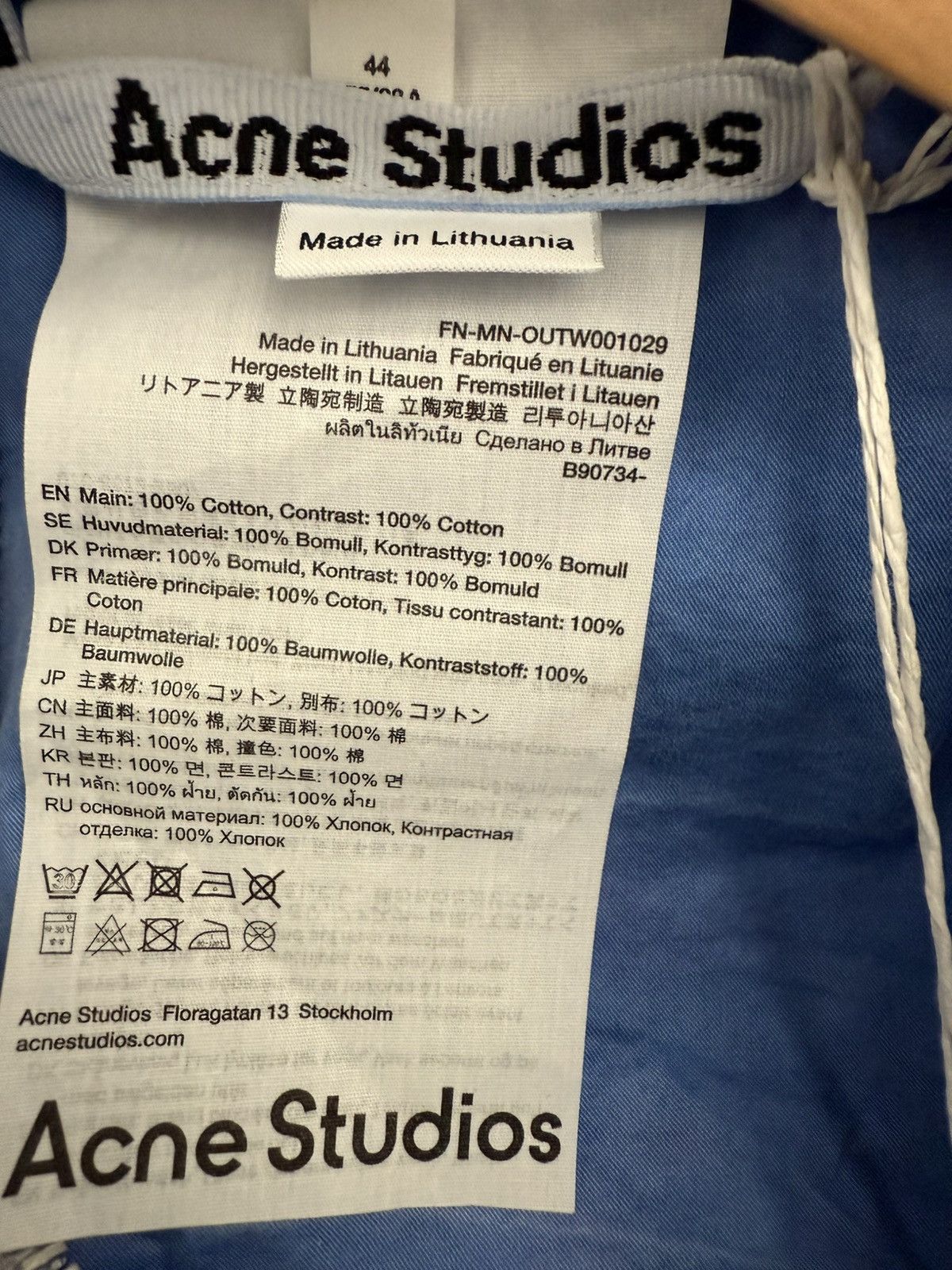 Acne Studios Acne Studios Hooded Parka in Washed Sky Blue Size US L / EU 52-54 / 3 - 6 Thumbnail