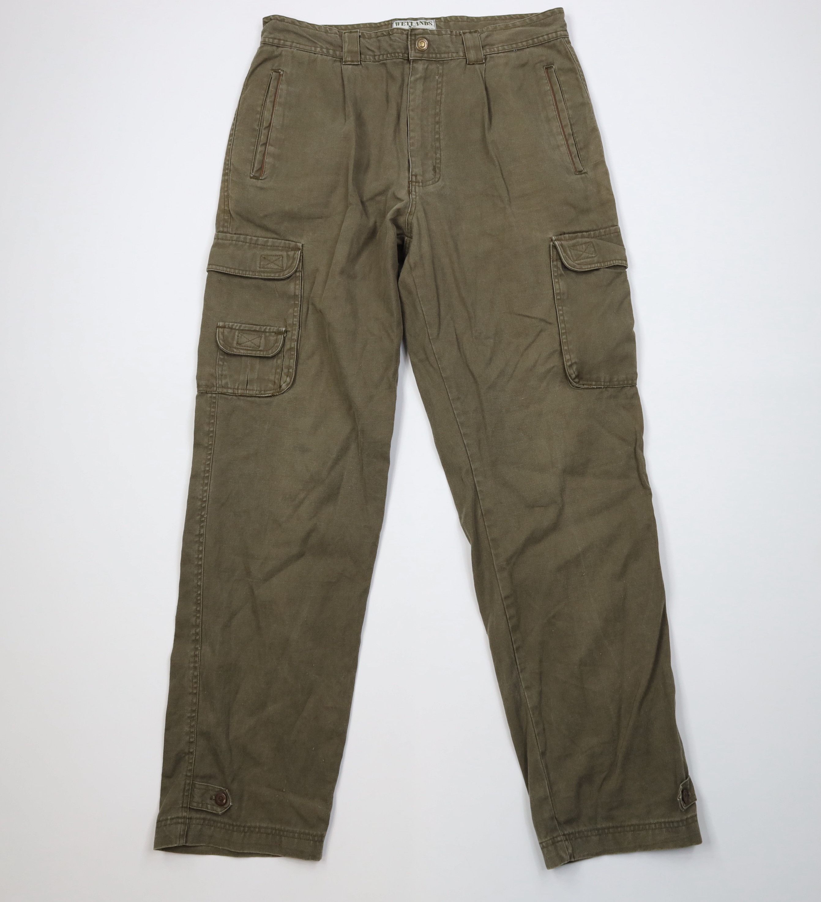 Vintage Vintage 90s Streetwear Relaxed Fit Baggy Cargo Pants Green Size US 34 / EU 50 - 1 Thumbnail