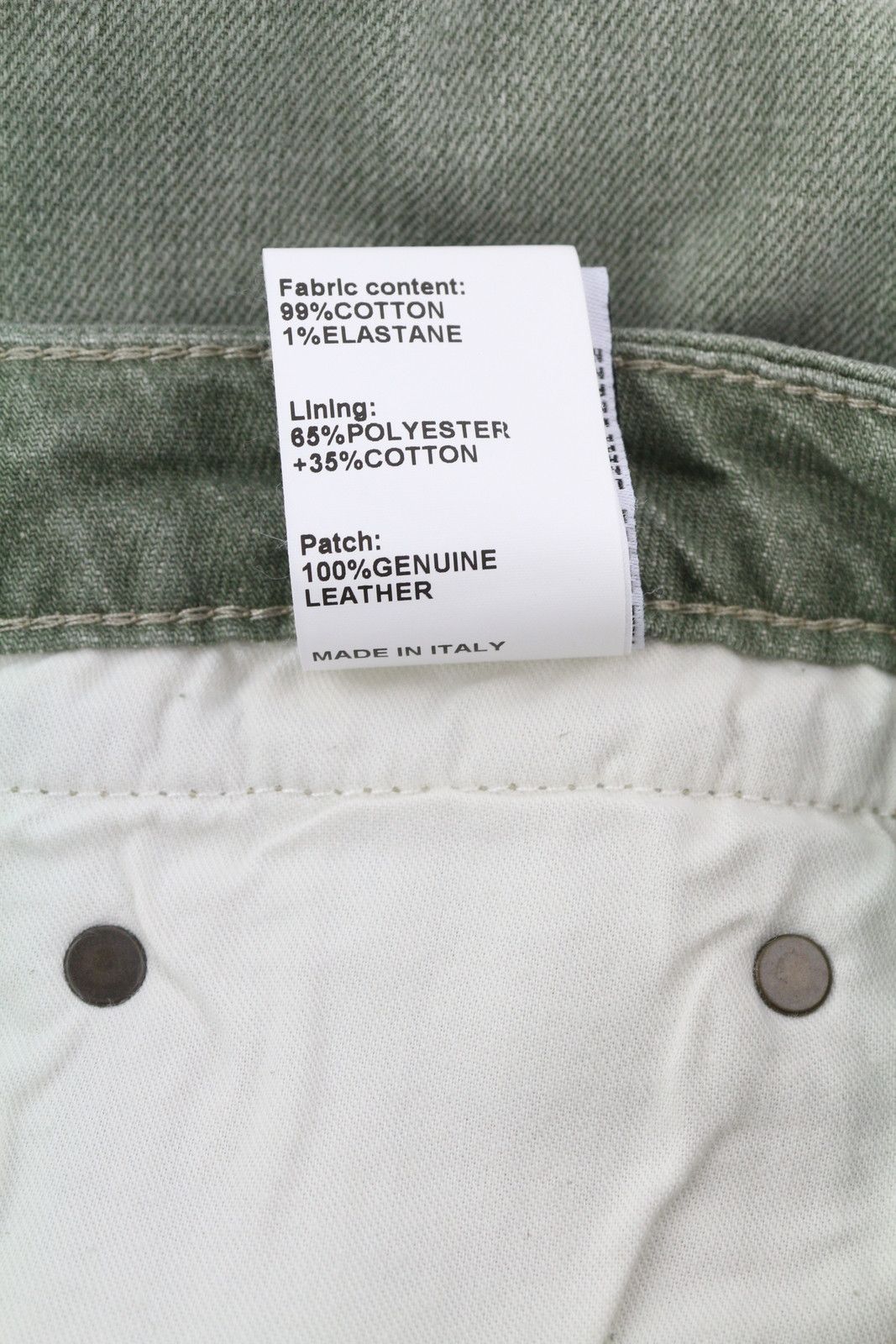 R13 BOY STRAIGHT 31 Cropped Army Green Stretch 84484 Size 31" - 11 Thumbnail