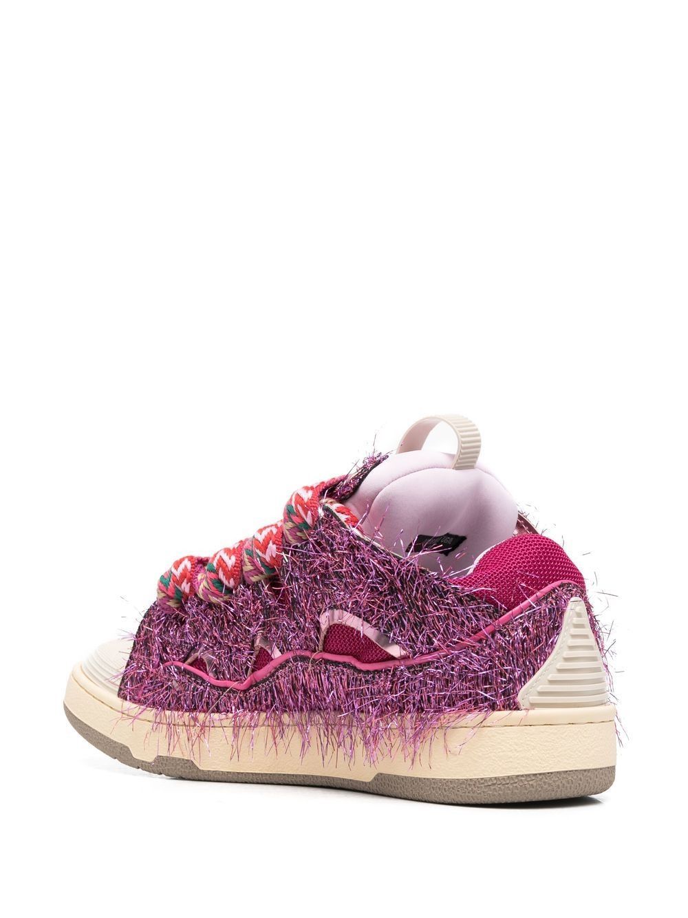 Lanvin o1w1db11024 Lurex Curb Metallic Sneakers in Pink Size US 13 / EU 46 - 3 Thumbnail