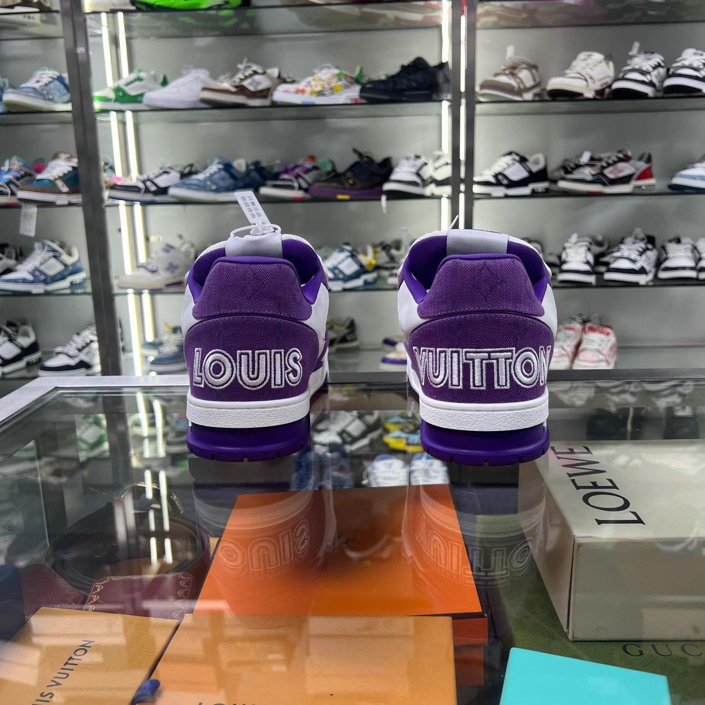 Louis Vuitton LV TRAINER White Purple New in box tried on UK8.5 Size US 8.5 / EU 41-42 - 5 Thumbnail
