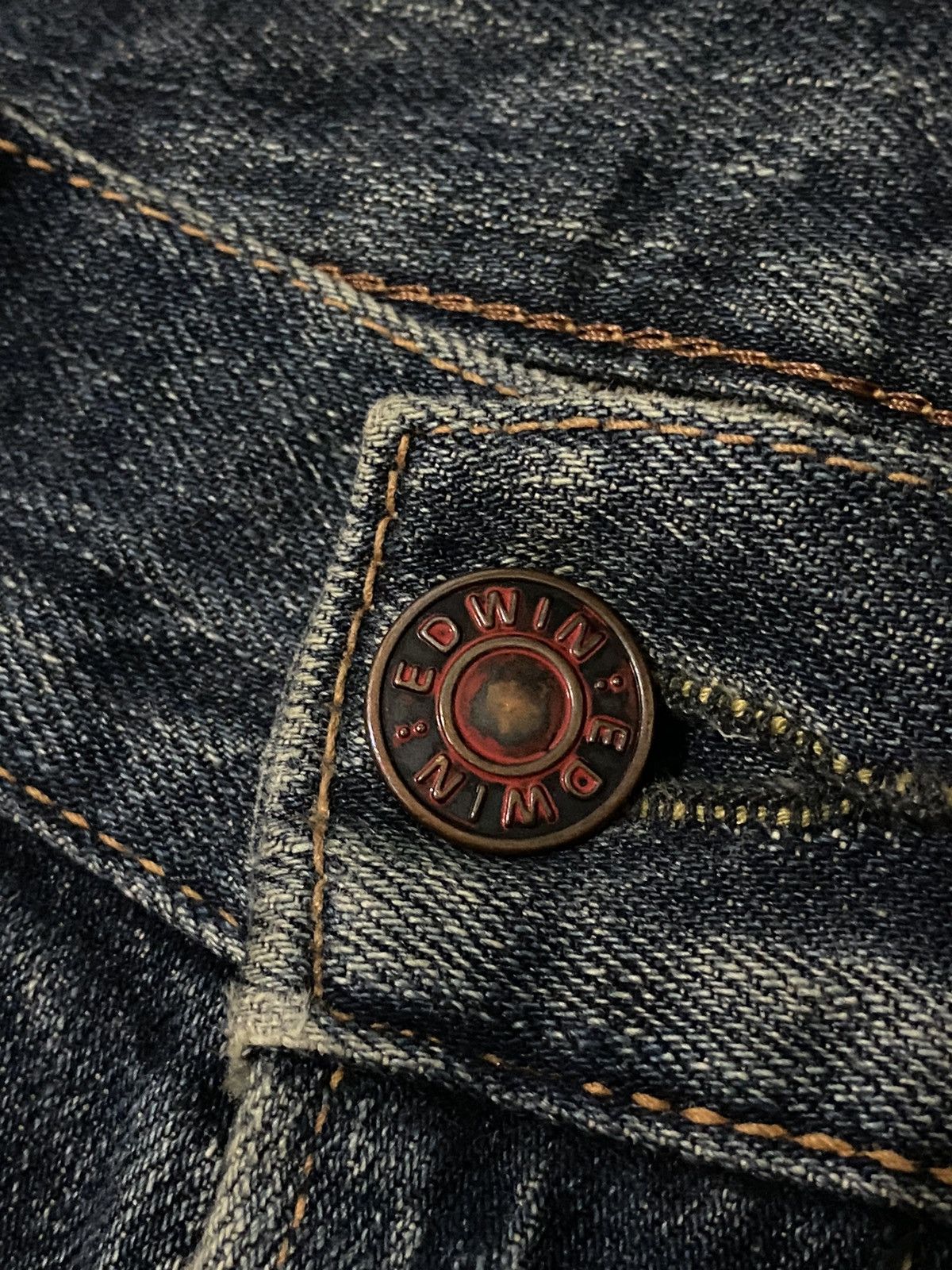 Edwin × Le Grande Bleu (L.G.B.) FLARE Edwin 503 Blue Trip Dirty Wash Distressed Jeans Size US 37 - 11 Thumbnail