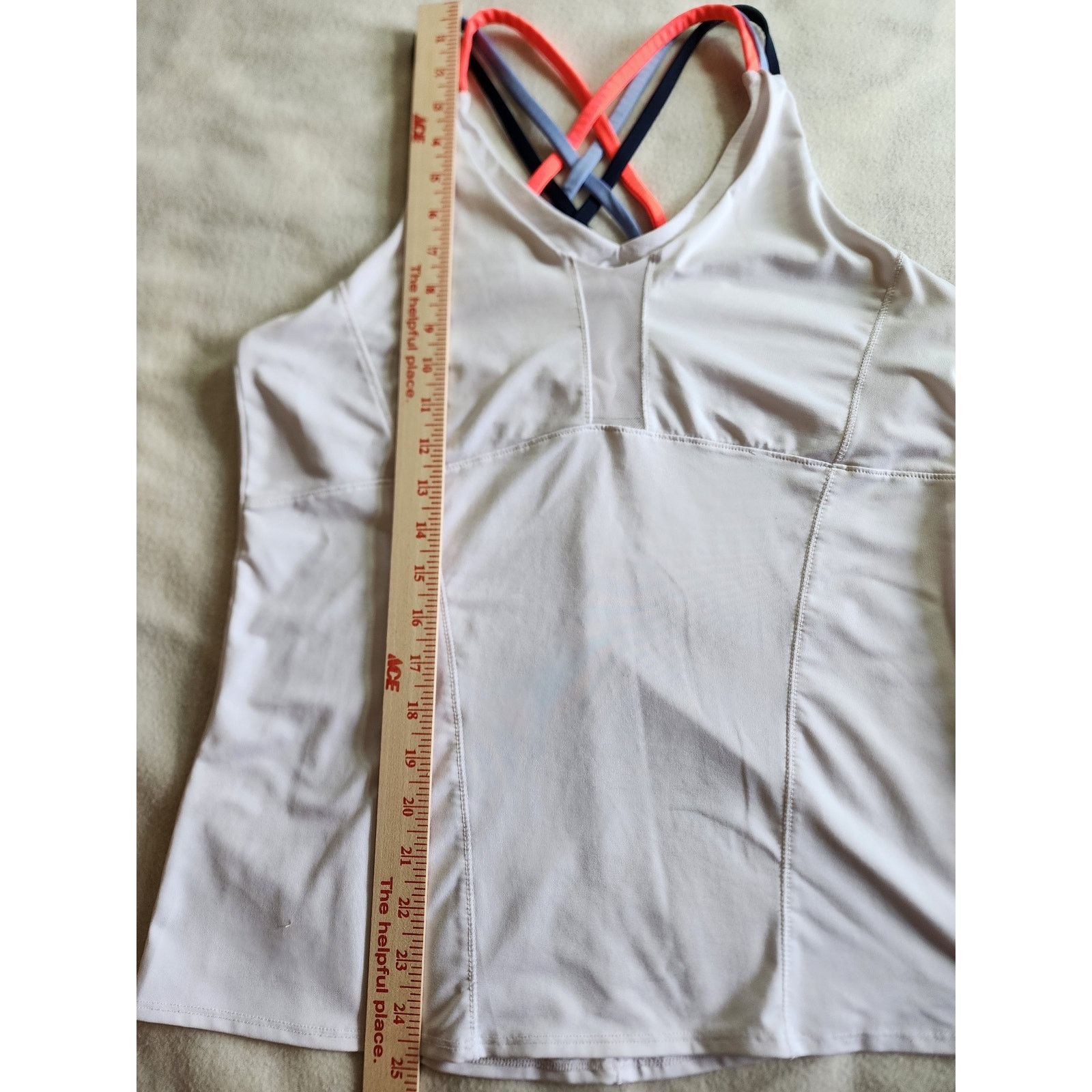 Other Lucky In Love Criss Cross Activewear Tank Top Cami L White Size L / US 10 / IT 46 - 4 Thumbnail