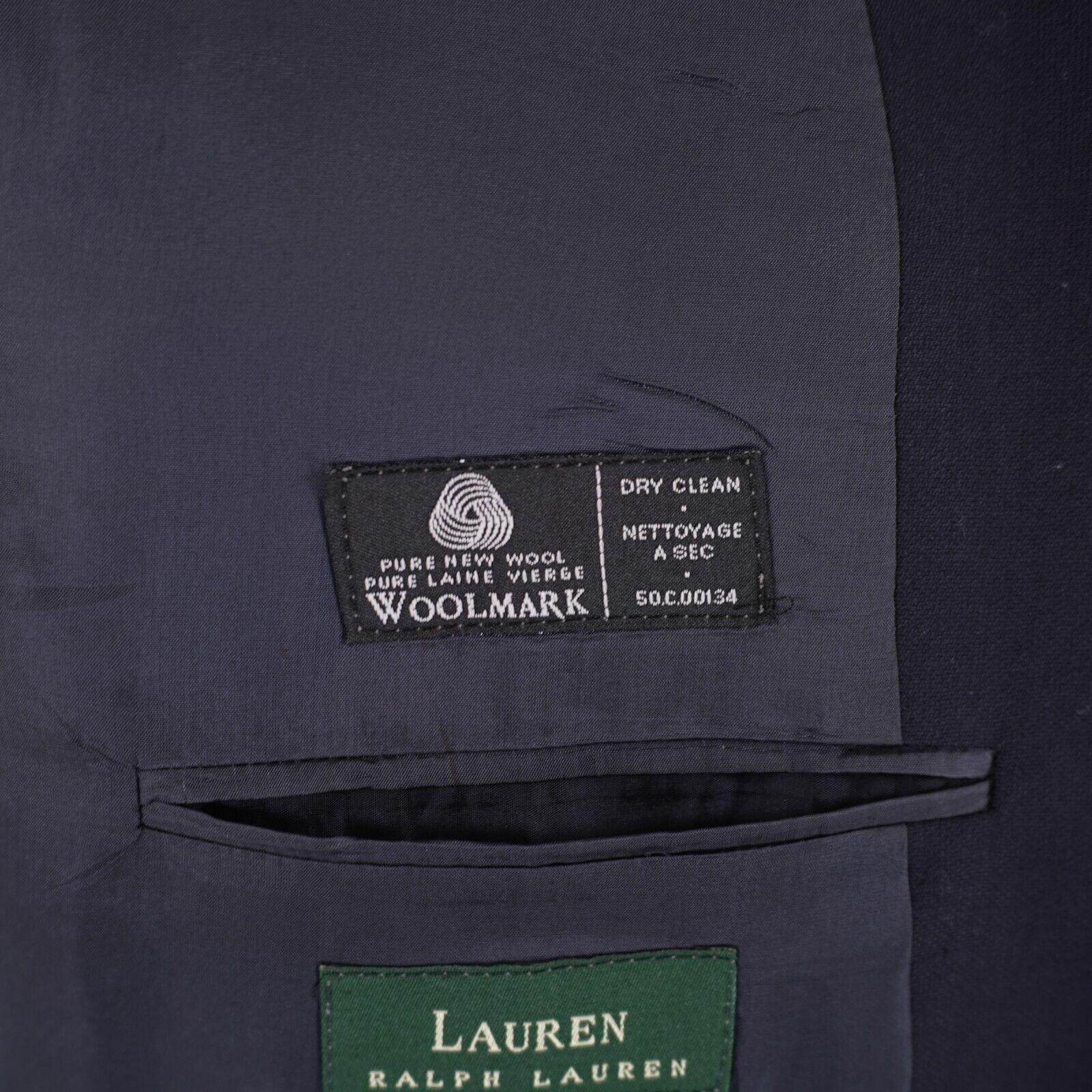 Lauren Ralph Lauren Lauren Ralph Lauren Wool Basketweave Blue Blazer 40R 2 Butto Size 40R - 11 Thumbnail