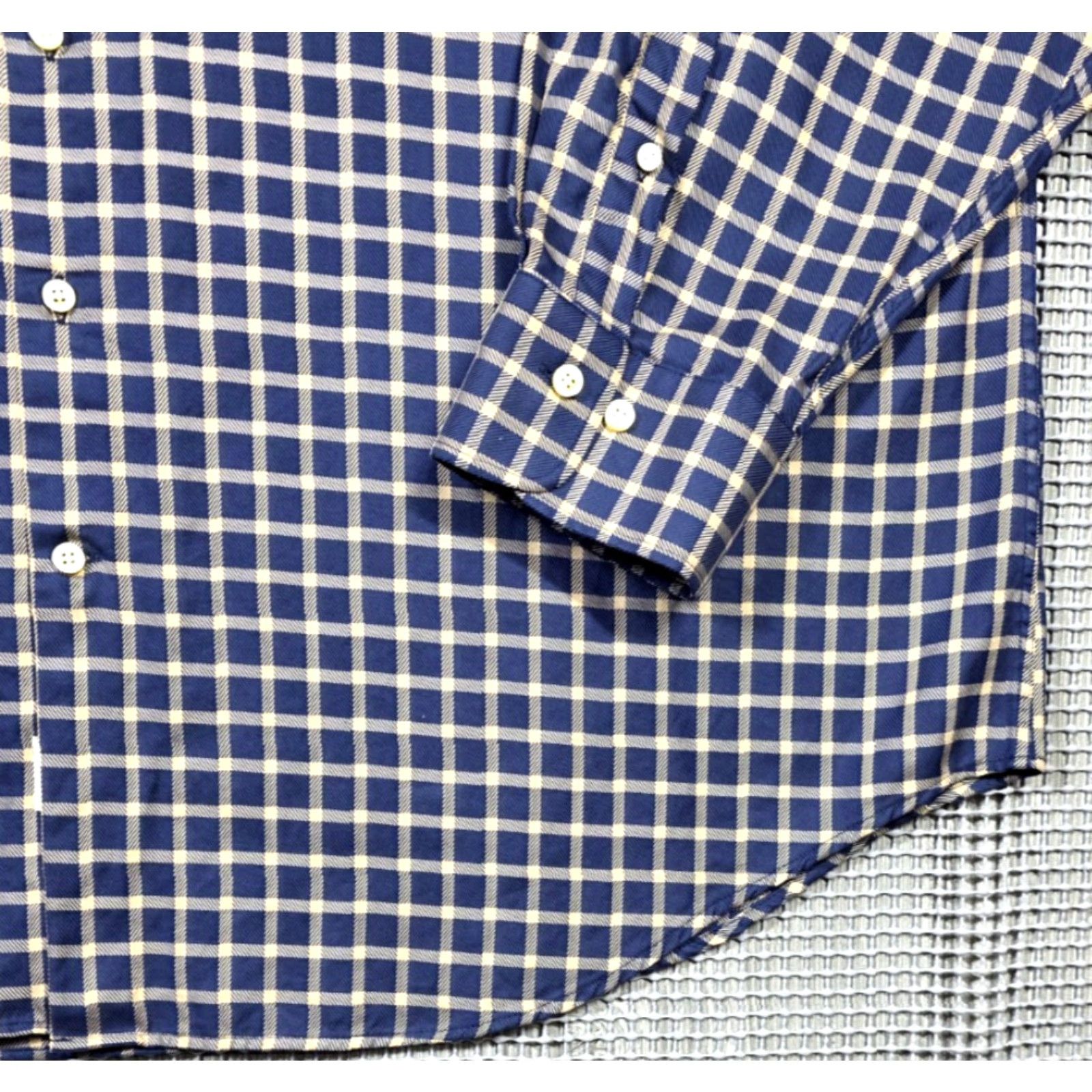 Peter Millar Peter Millar Parksville Blue Beige Check Long Sleeve Shirt 2XL Mens Button-Up Cotton Size US XXL / EU 58 / 5 - 4 Thumbnail